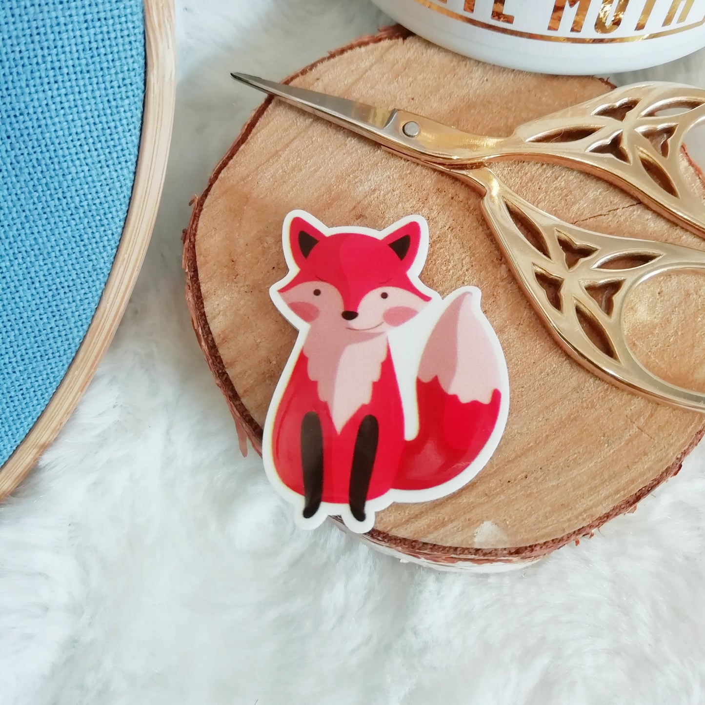 Magnetic needle holder / needle minder "Red panda and lemon", "Fox" or "Fox and butterfly"
