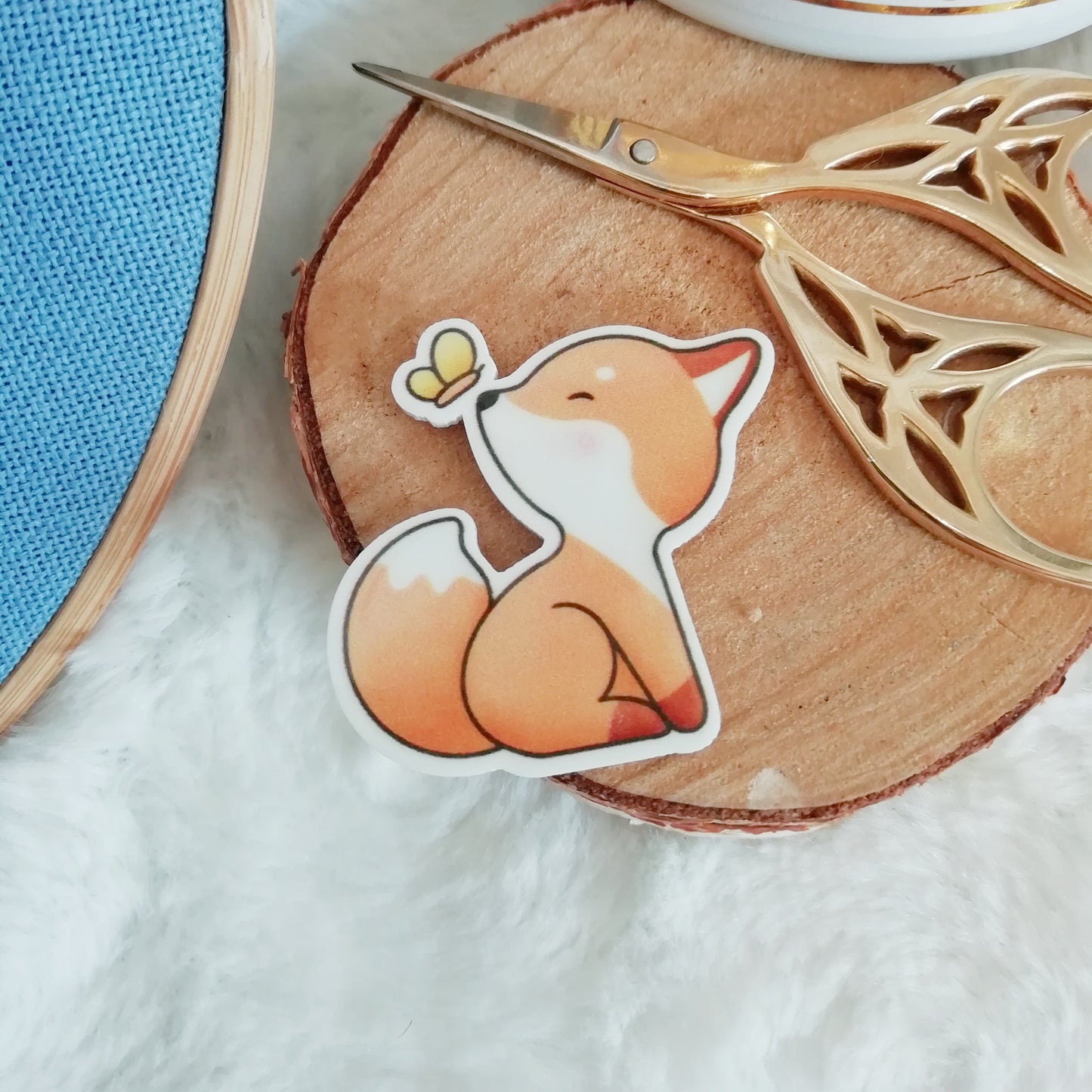 Magnetic needle holder / needle minder "Red panda and lemon", "Fox" or "Fox and butterfly"