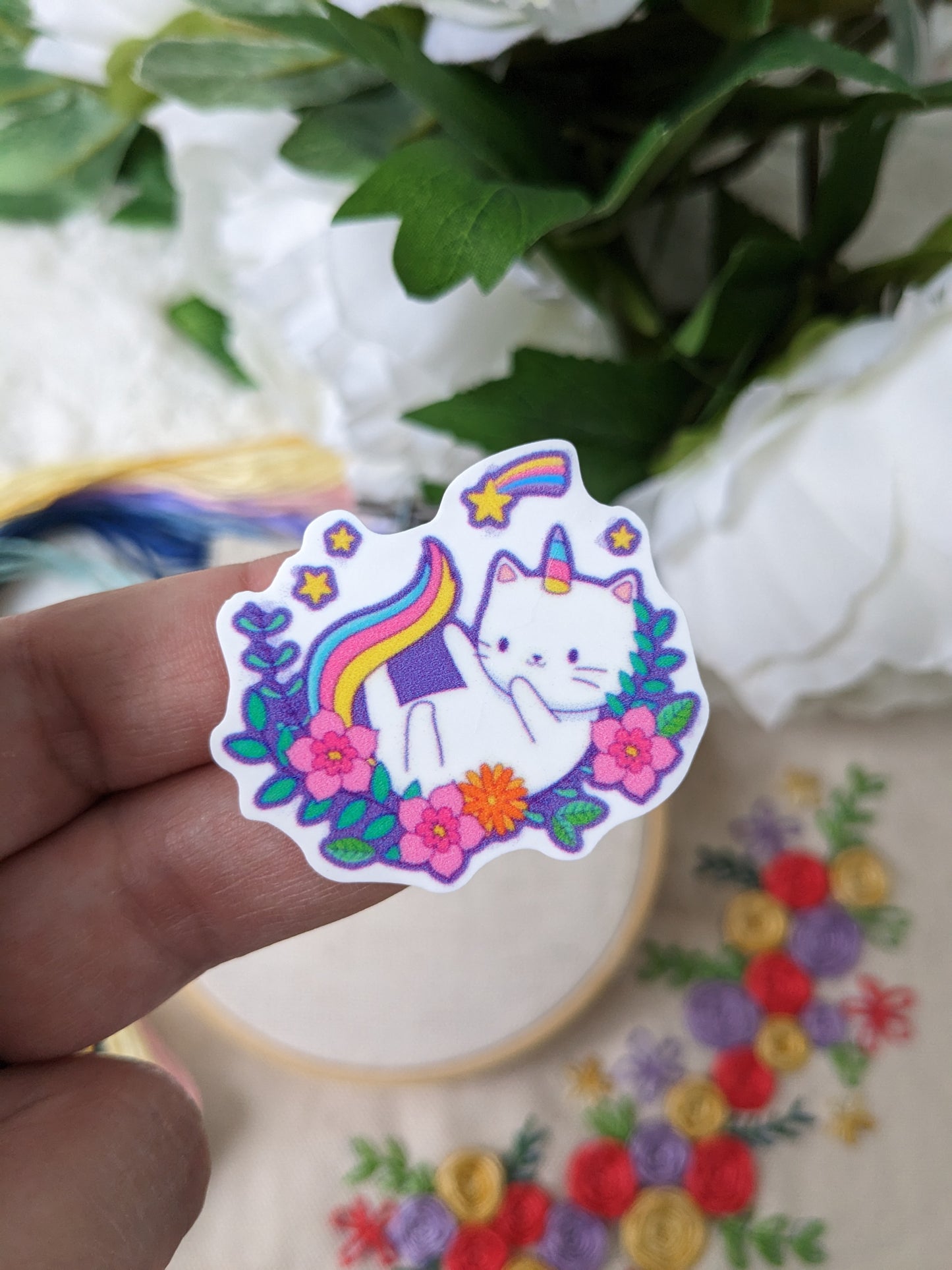 Magnetic needle holder / needle minder "Blue Unicorn", "Pegasus", "Unicorn Cat" or "Unicorn in the face"