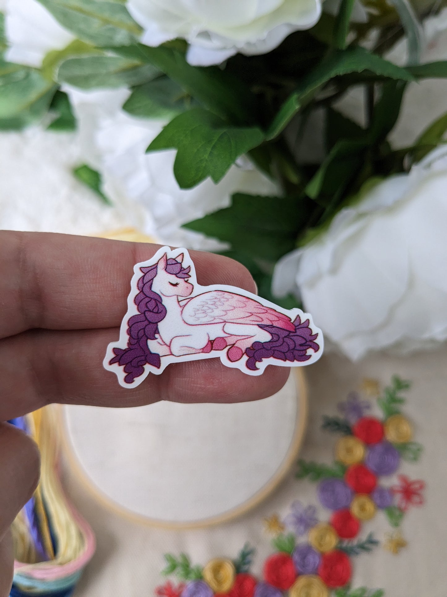 Magnetic needle holder / needle minder "Blue Unicorn", "Pegasus", "Unicorn Cat" or "Unicorn in the face"