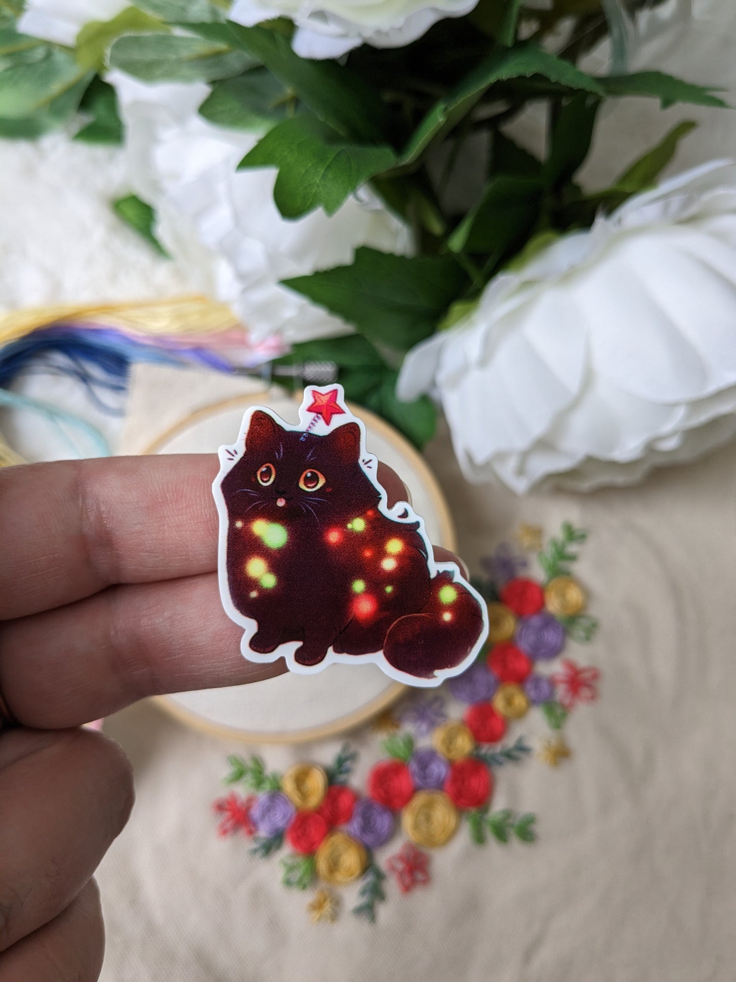 Magnetic needle holder / needle minder "Tricolor cat", "Star cat" or "Monarch butterfly"