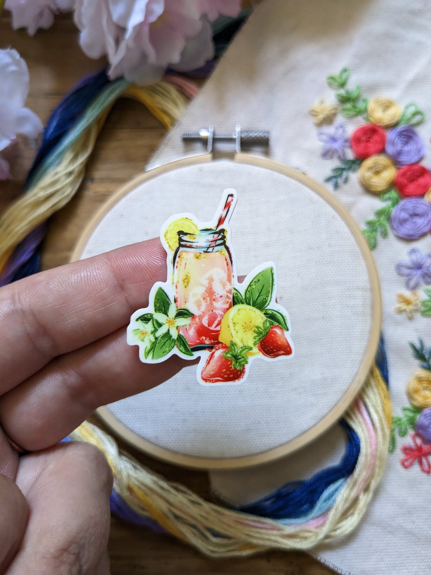 Porte aiguille aimanté / needle minder "Câlin de renard", "Tournesol", "Limonade fraise" ou "Feuilles d'automne"