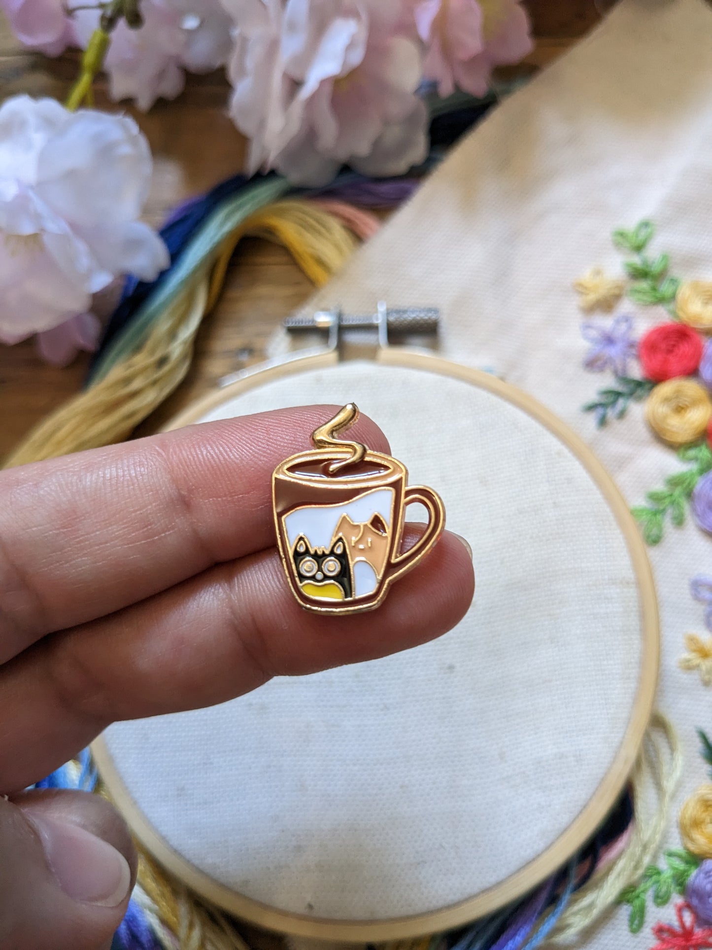 Magnetic needle holder / needle minder "Cat cup", "Sunset", "Whale and red sun" "" or "Aquarius"