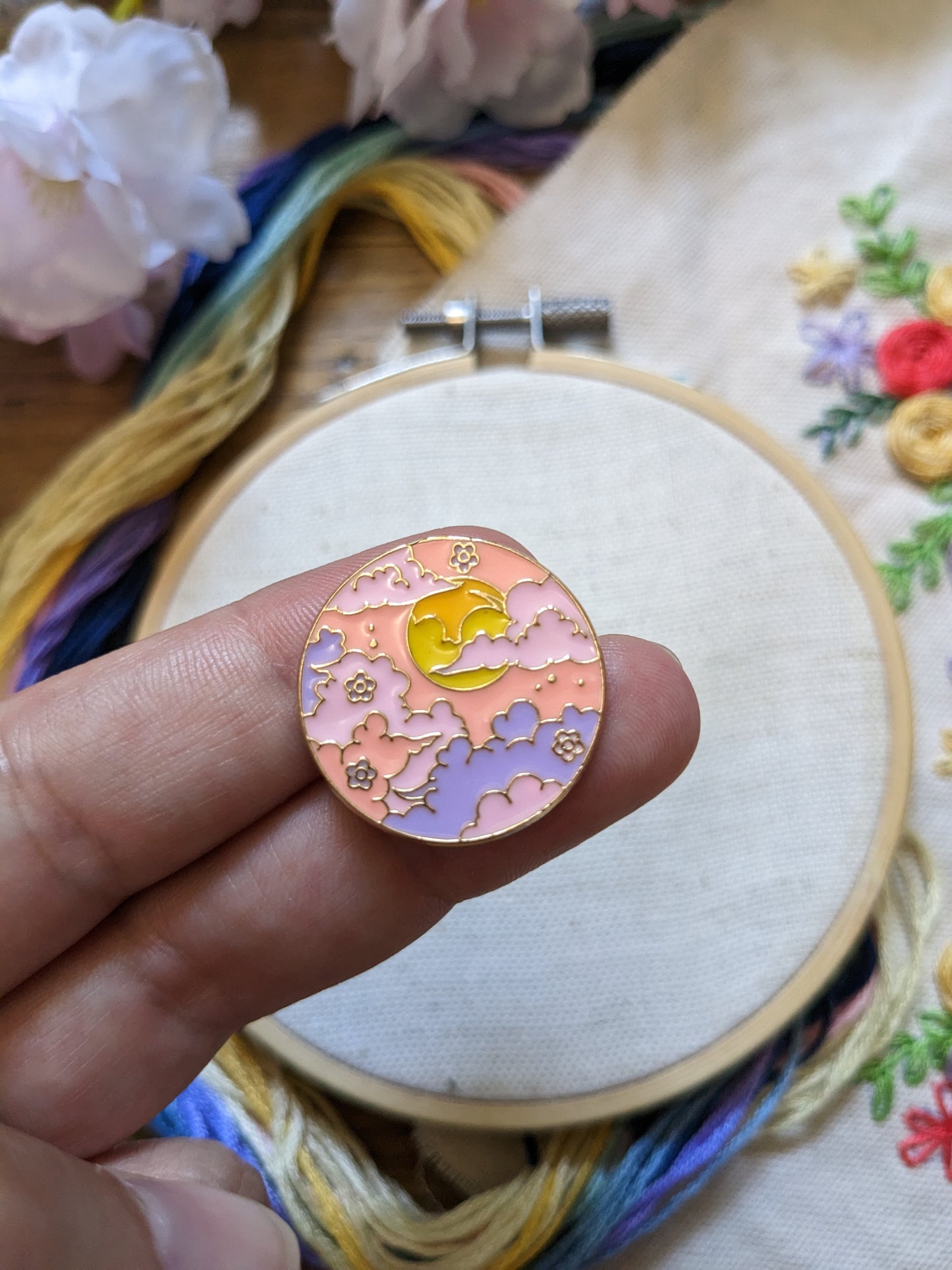 Magnetic needle holder / needle minder "Cat cup", "Sunset", "Whale and red sun" "" or "Aquarius"