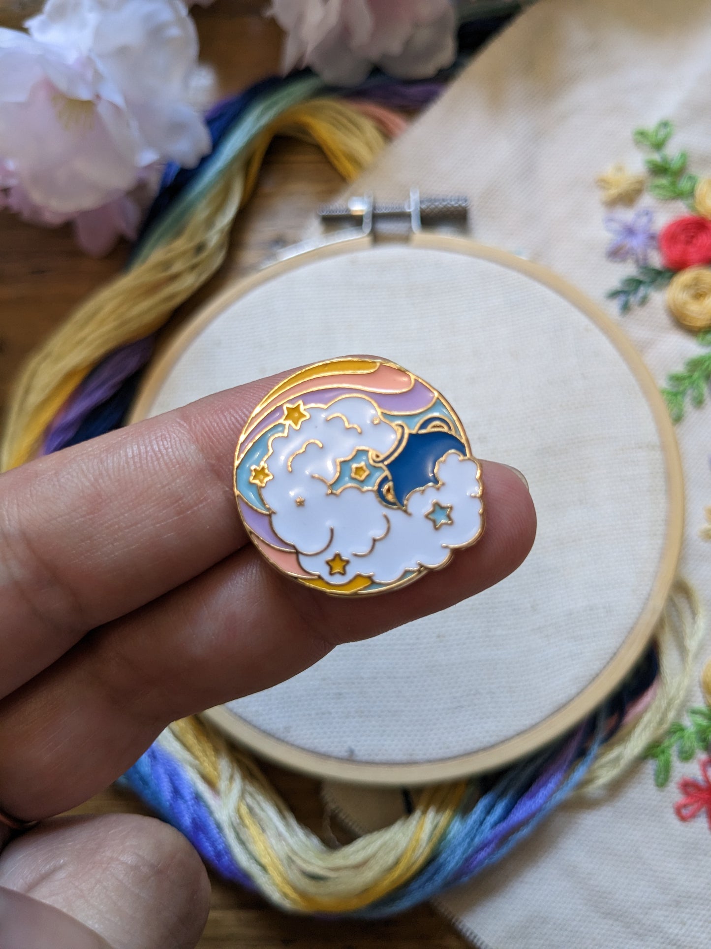 Magnetic needle holder / needle minder "Cat cup", "Sunset", "Whale and red sun" "" or "Aquarius"