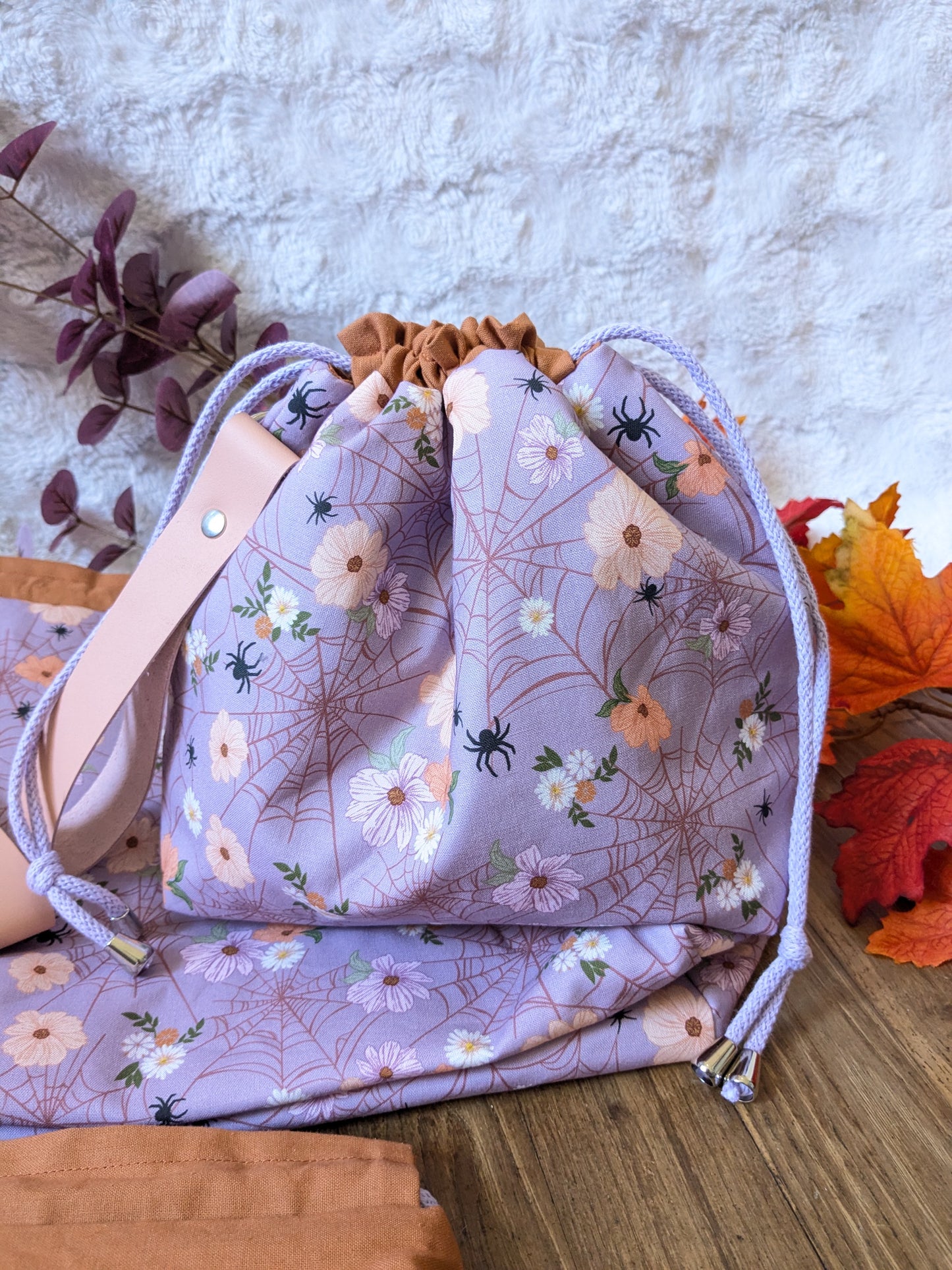 Sac à projet "Spiders and flower"