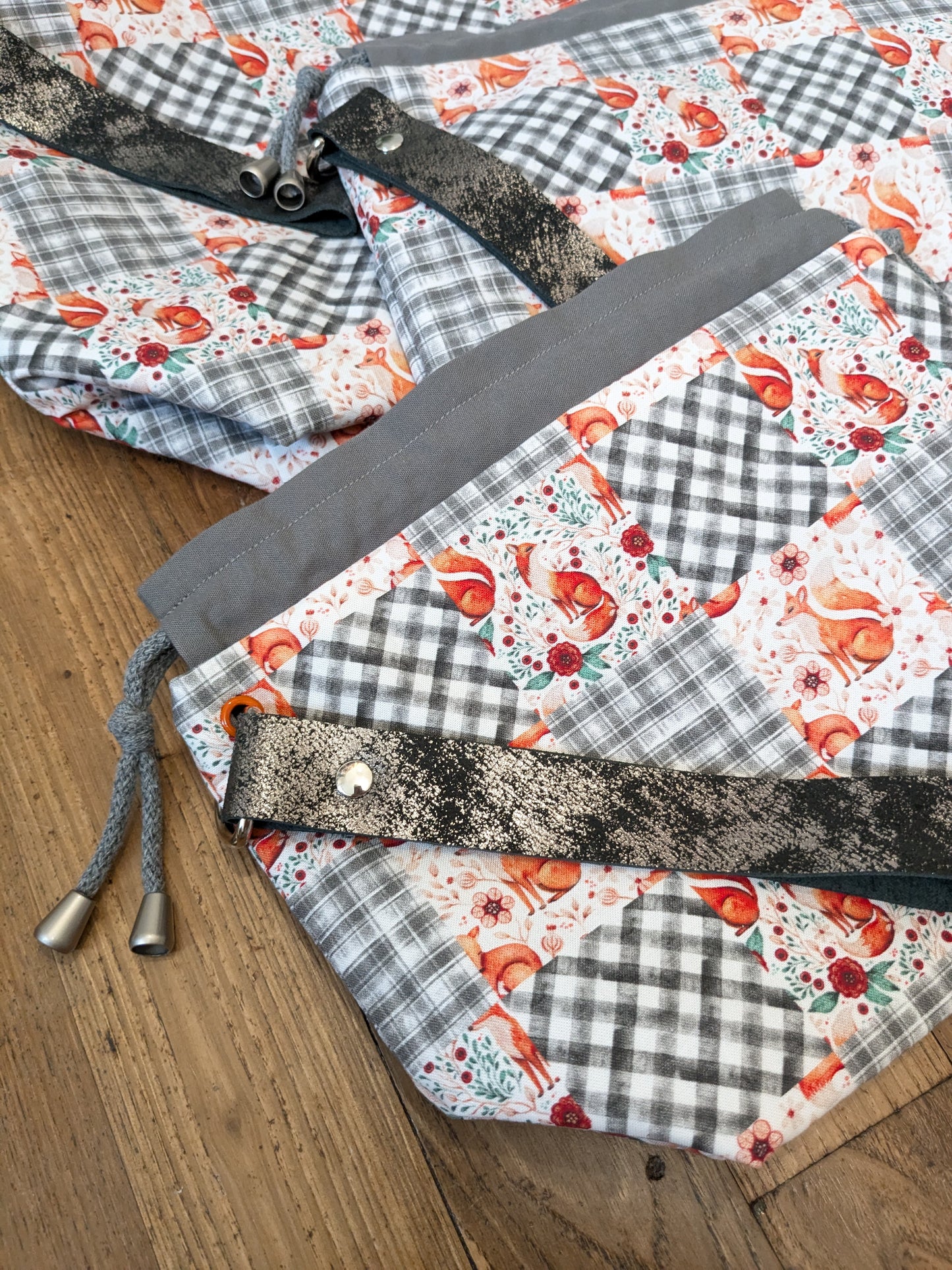 Sac à projet Basic "Patchwork et renards"