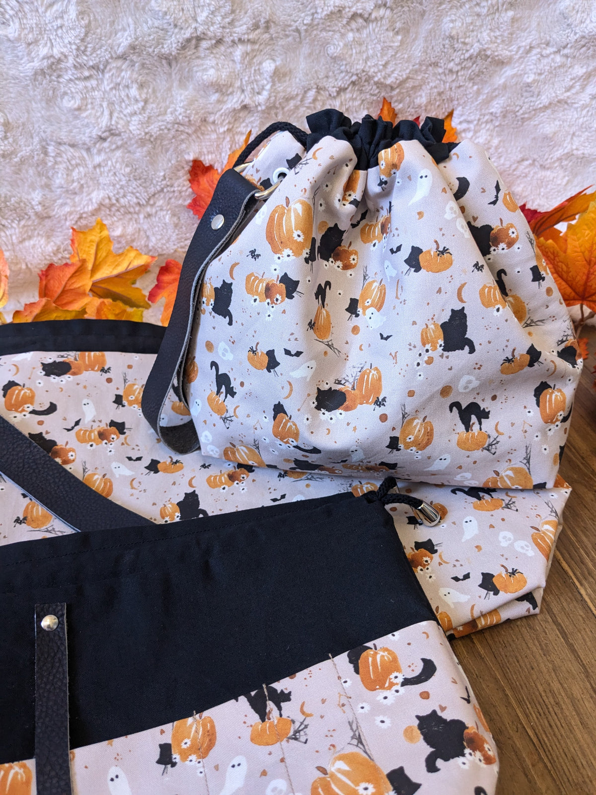 Sac à projet "Pumpkins and black cats"