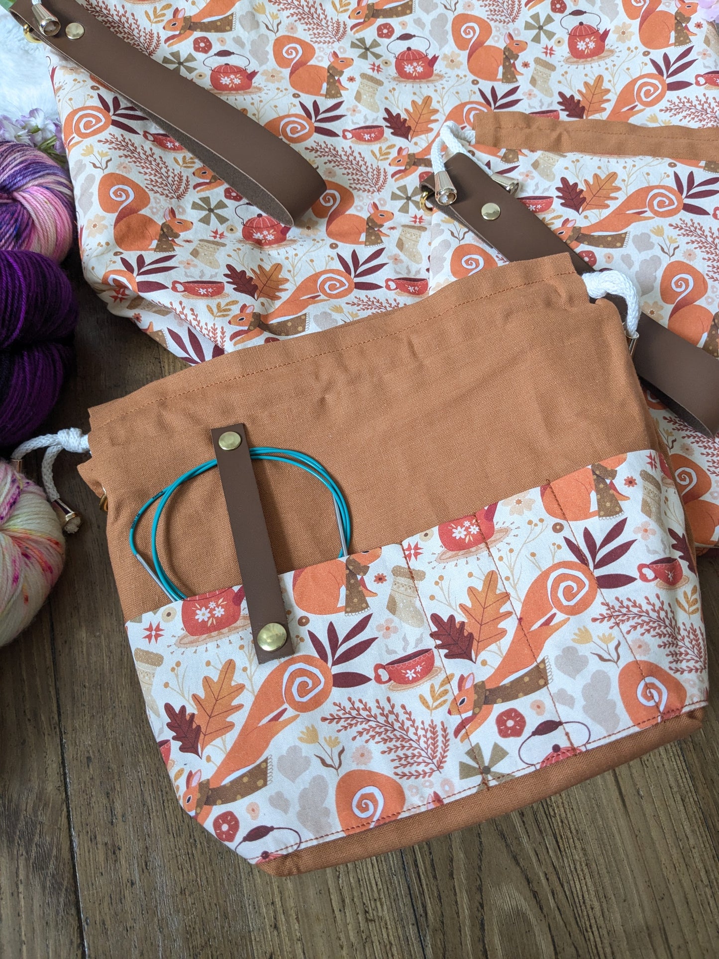 Sac à projet Basic "Écureuils frileux" imprimé par Lixy Illustration