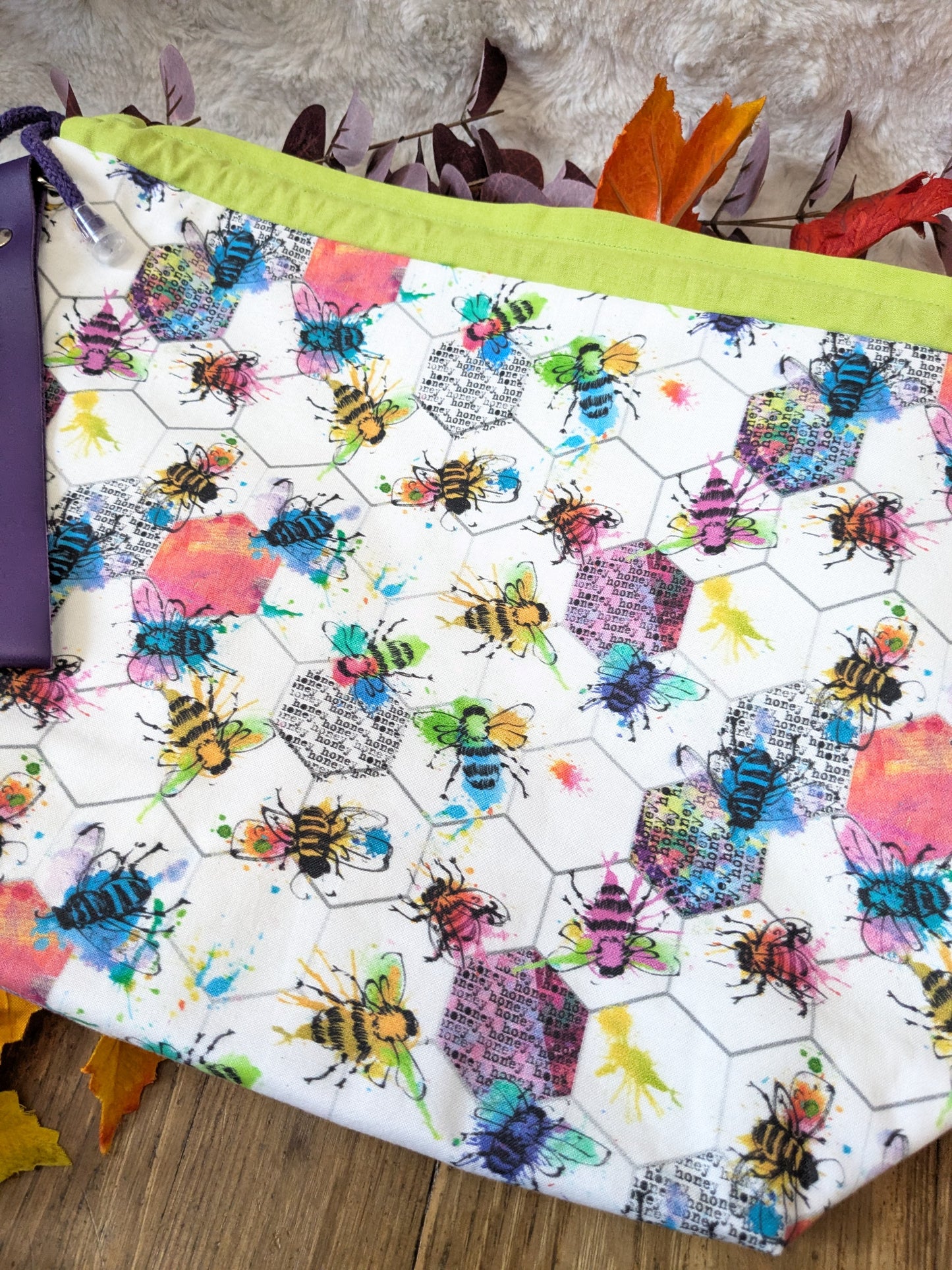 Sac à projet "Rainbow bee"