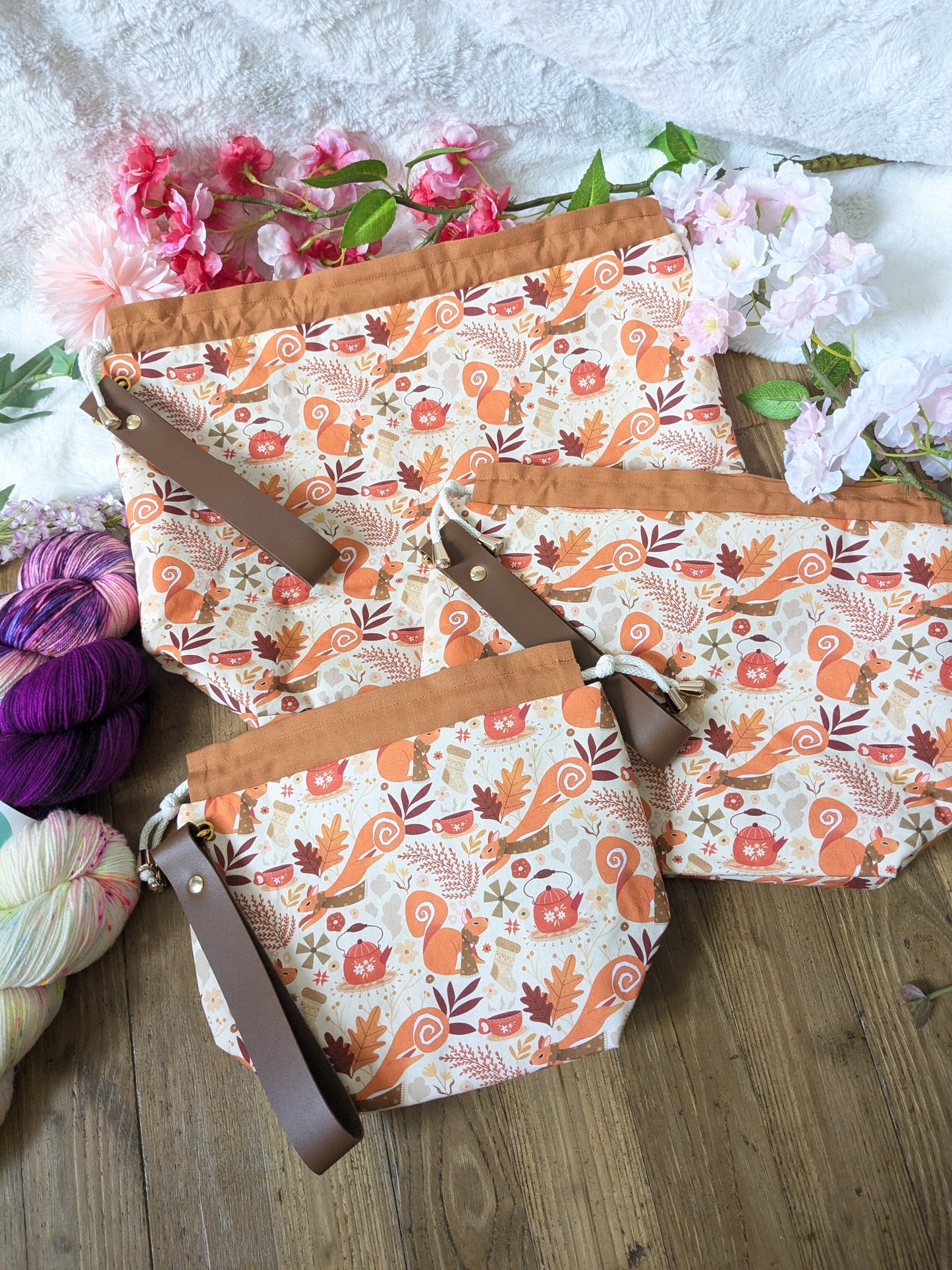 Sac à projet Basic "Écureuils frileux" imprimé par Lixy Illustration