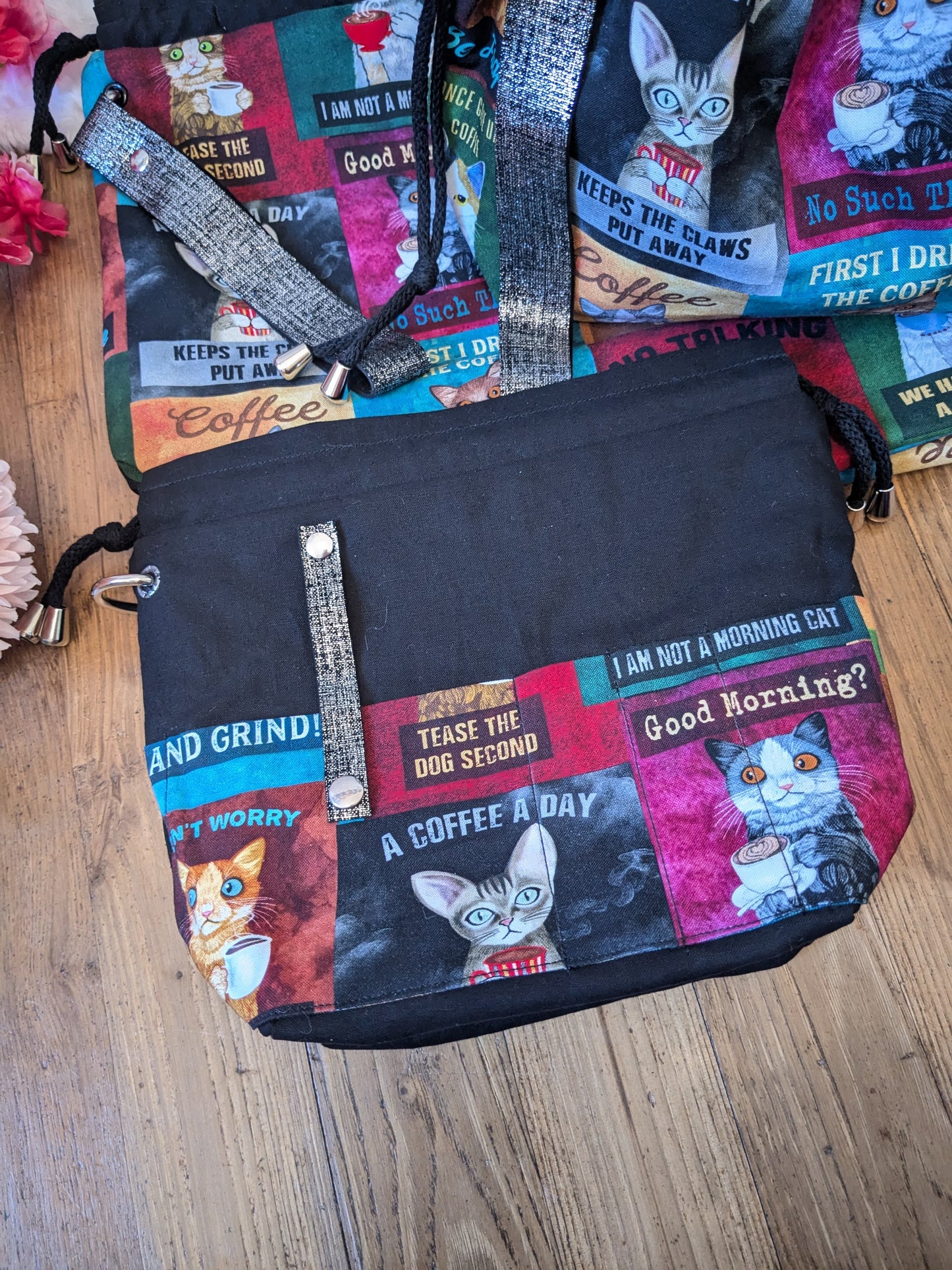 Sac à projet Basic "Cats and coffee"