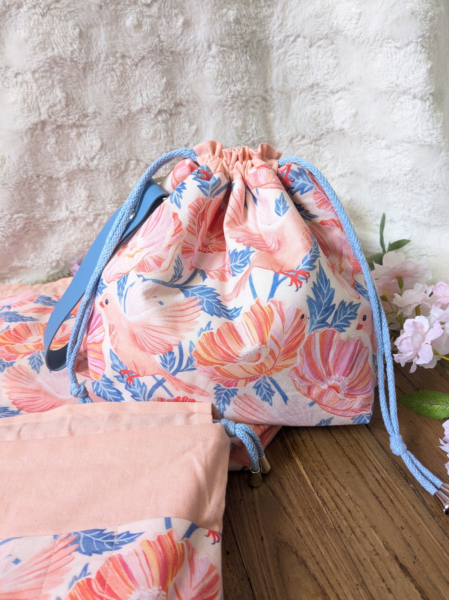 Sac à projet "Pink birds"