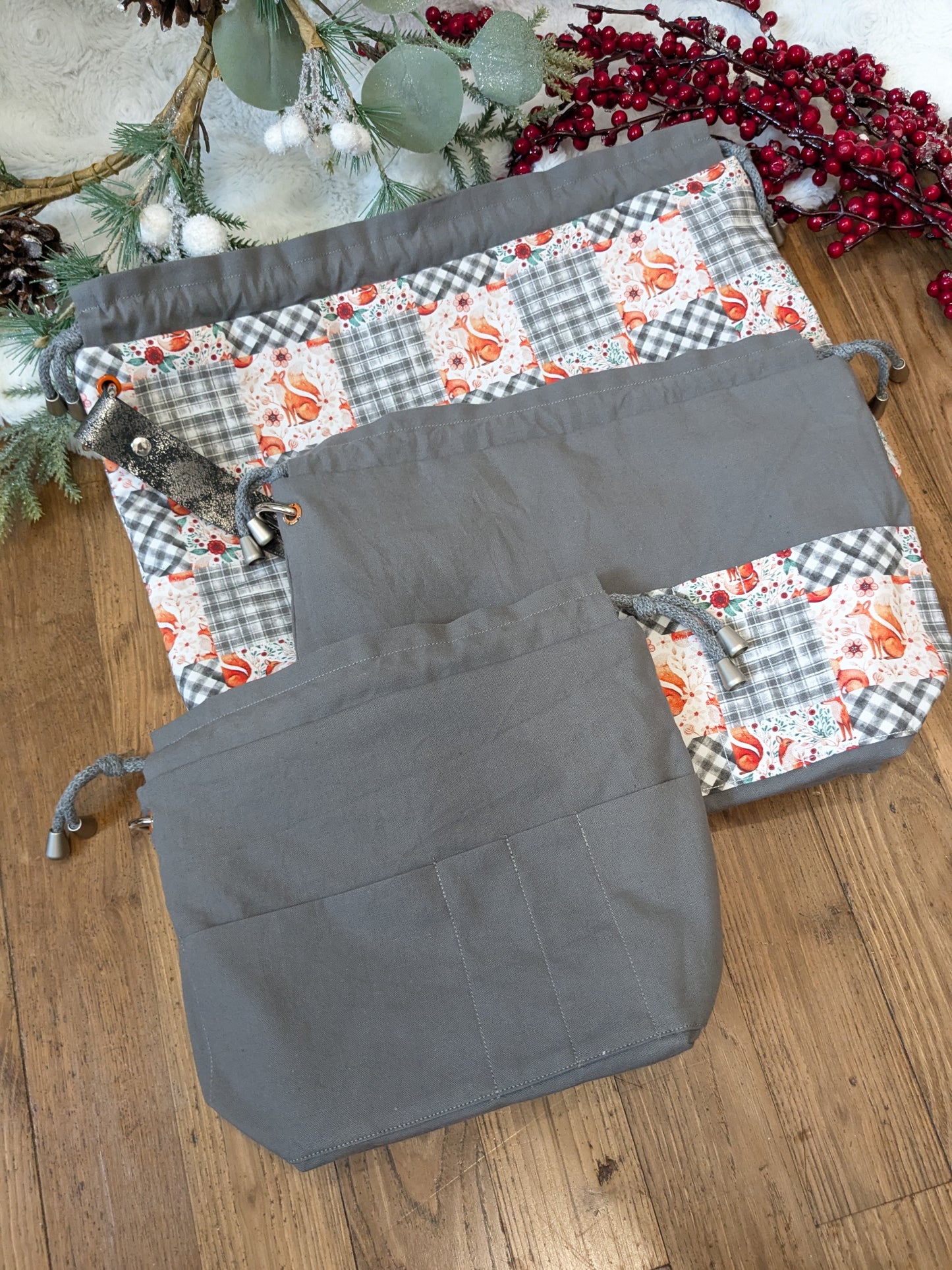 Sac à projet Basic "Patchwork et renards"