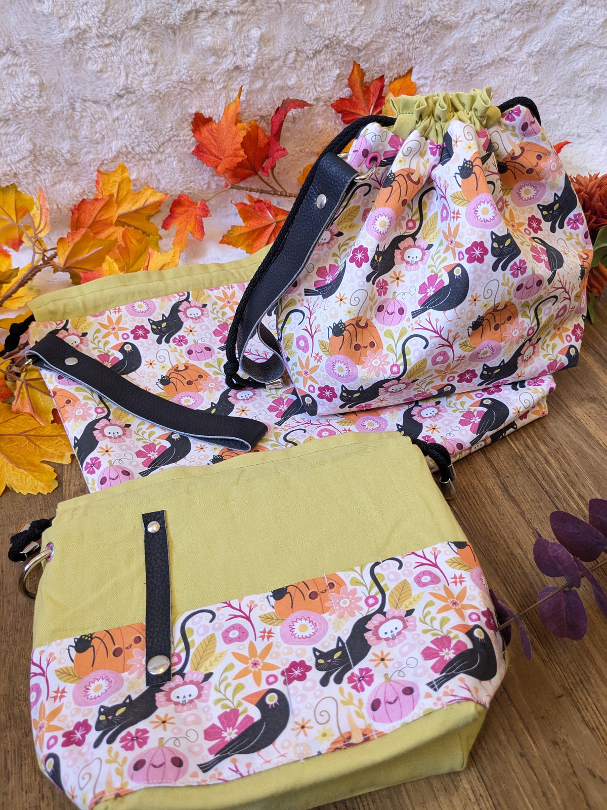 Sac à projet "Crows and cats" motif Lixy illustration