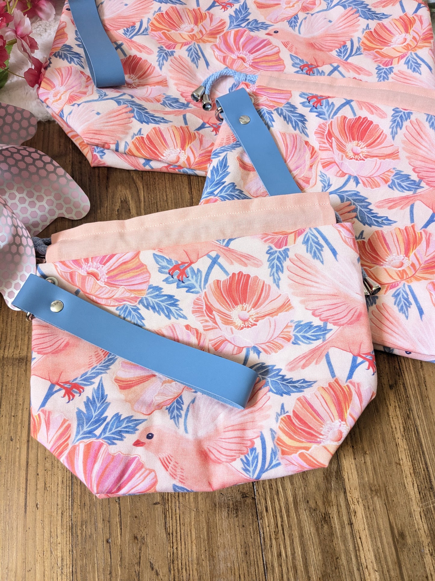 Sac à projet "Pink birds"