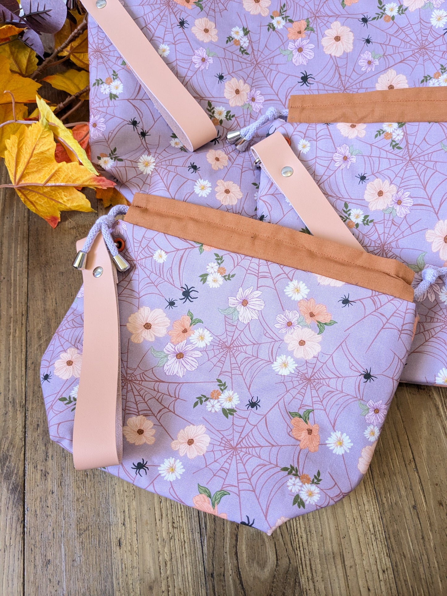 Sac à projet "Spiders and flower"
