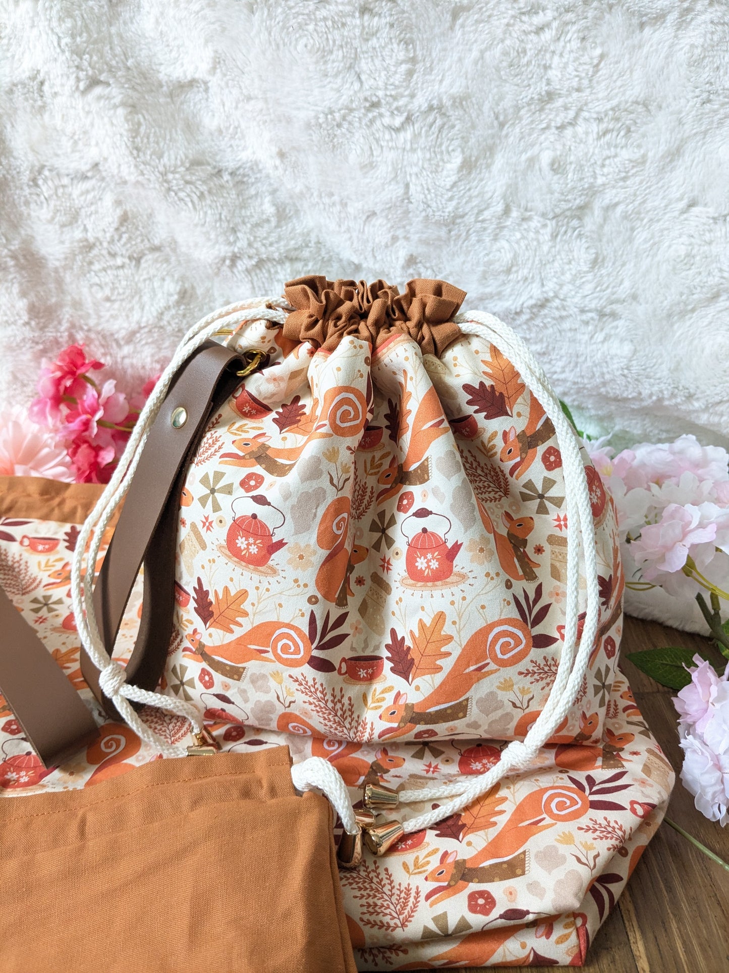 Sac à projet Basic "Écureuils frileux" imprimé par Lixy Illustration