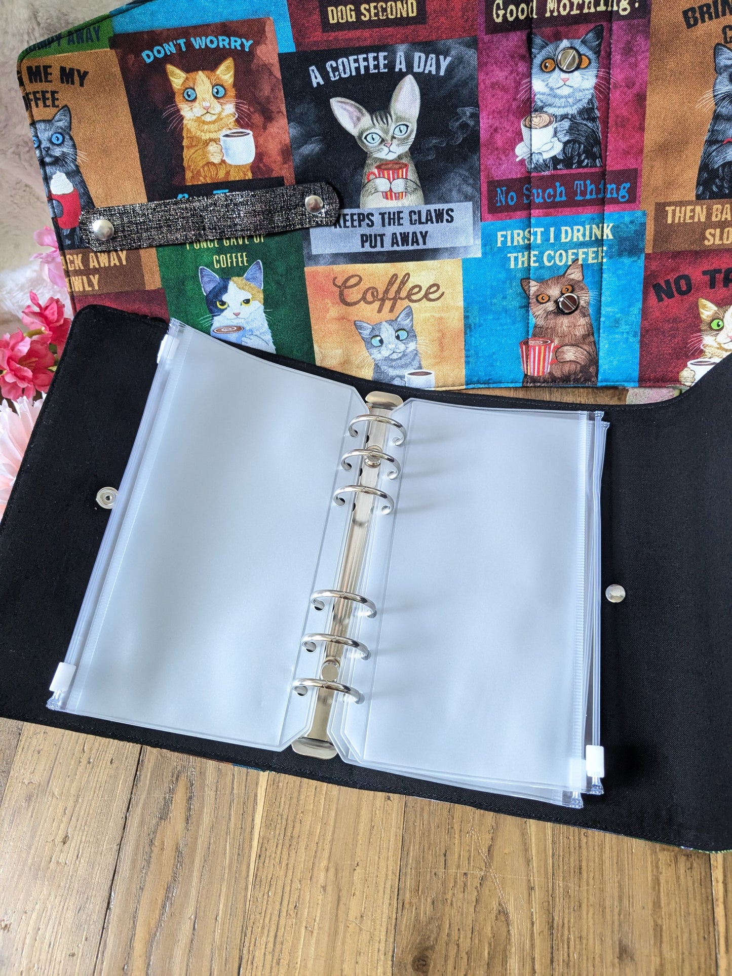 Classeur à aiguilles "Cats and coffee" (classeur complet = couverture + structure ⚠️)