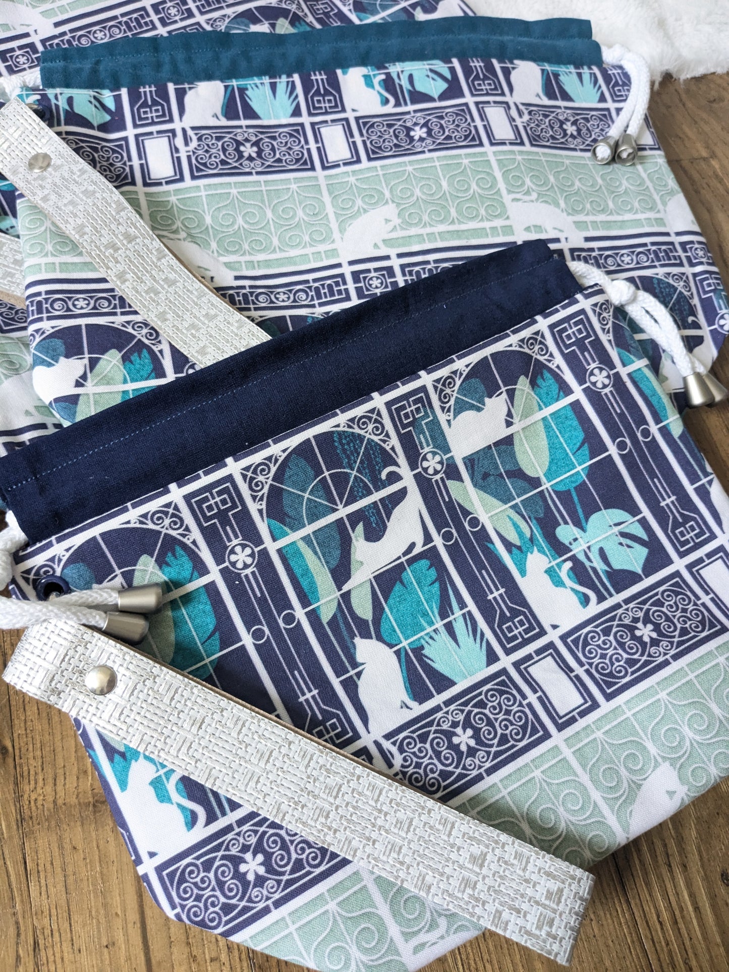 Sac à projet Basic "Chats au jardin d'hiver"