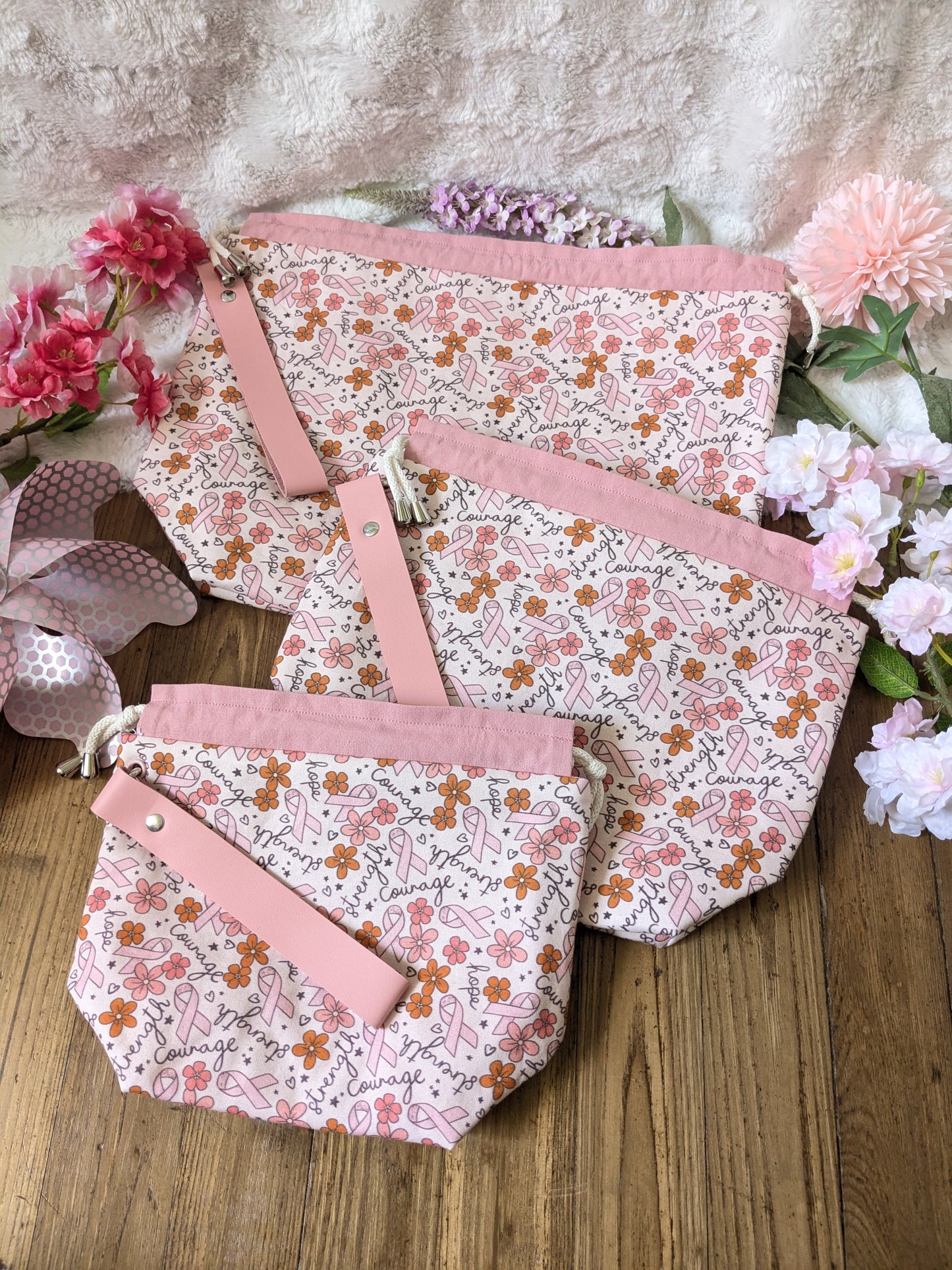 Sac à projet "Ruban rose"