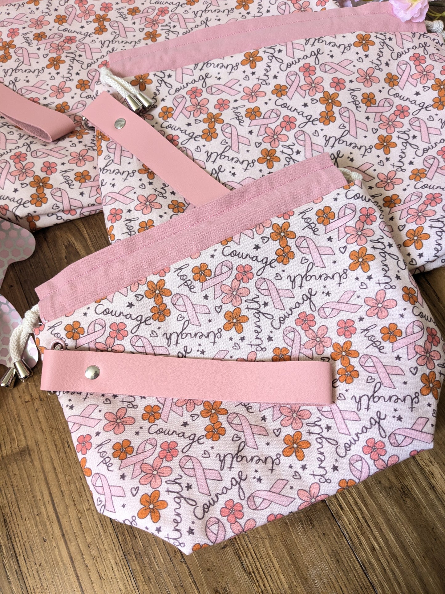 Sac à projet "Ruban rose"