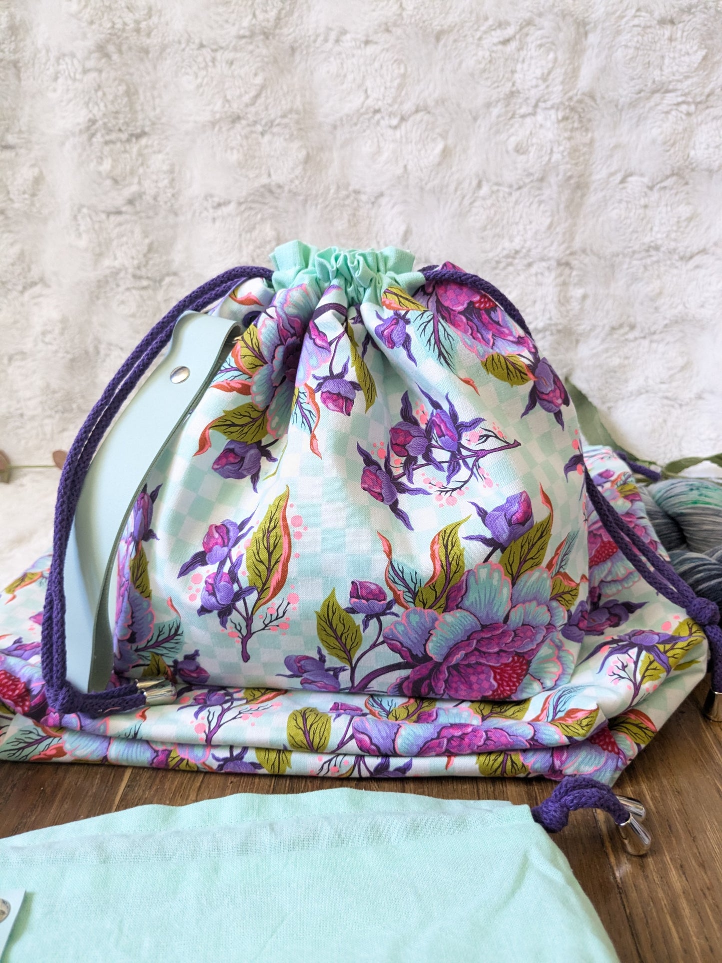 Sac à projet "Pivoines violettes"