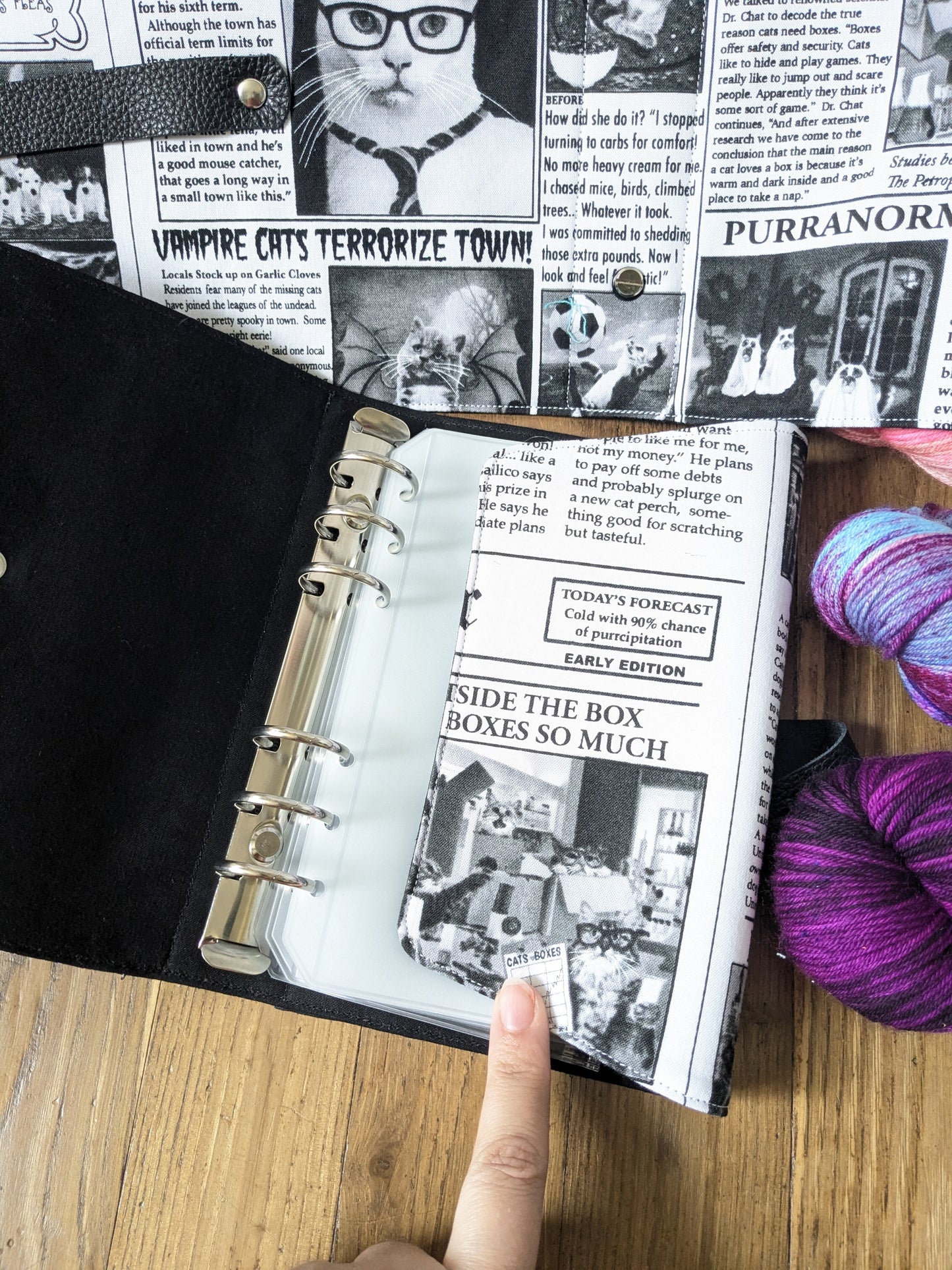 Classeur à aiguilles "Journal des chats" (classeur complet = couverture + structure ⚠️)