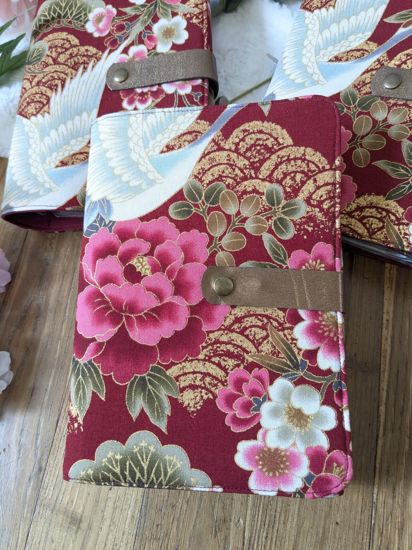 Classeur à aiguilles "Grues et fleurs" (classeur complet = couverture + structure ⚠️)
