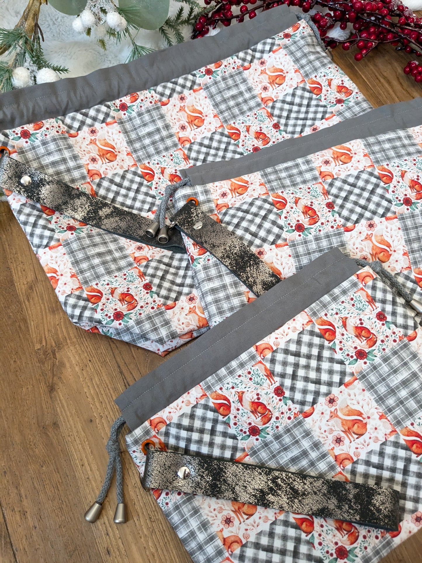 Sac à projet Basic "Patchwork et renards"