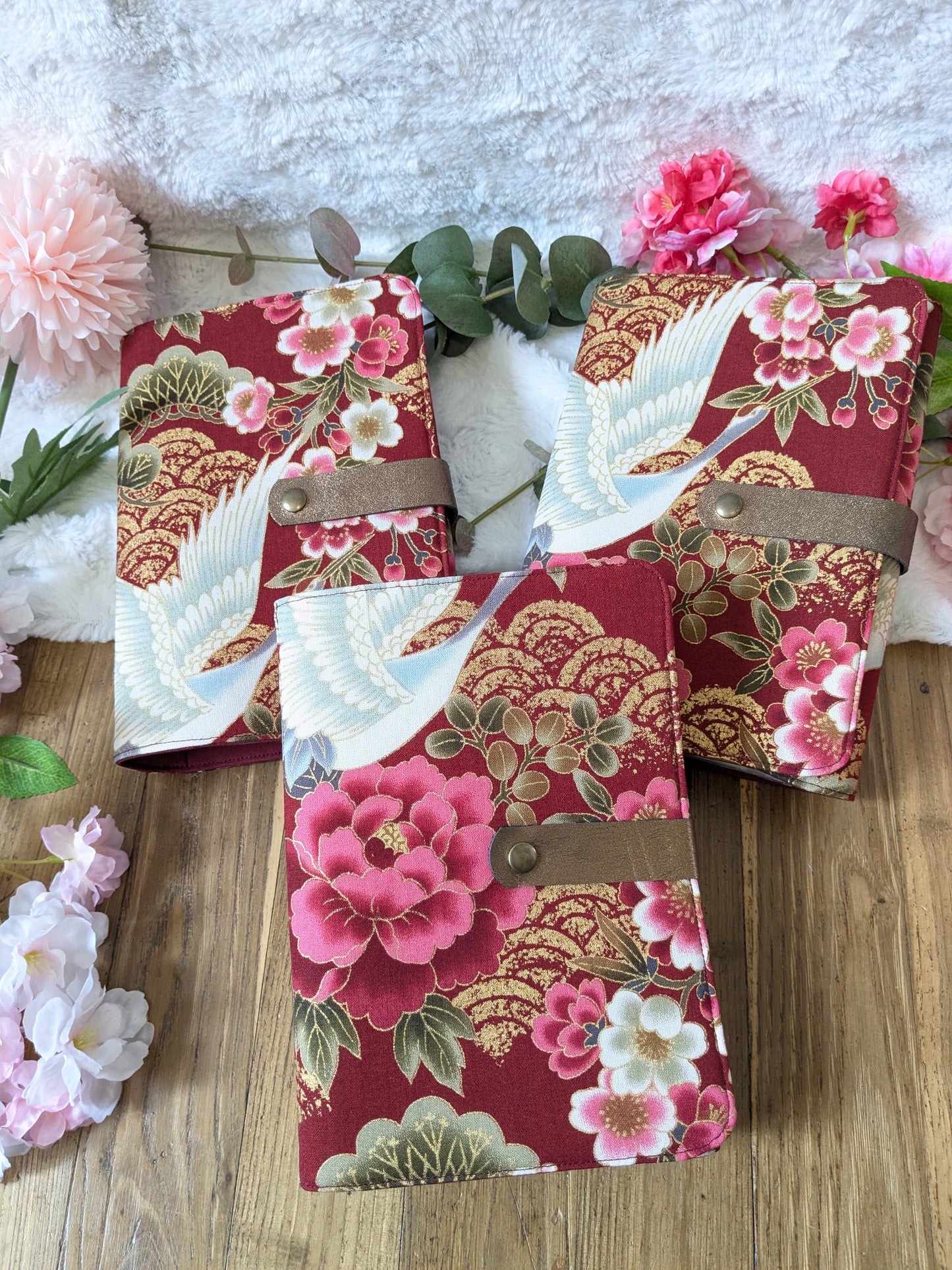 Classeur à aiguilles "Grues et fleurs" (classeur complet = couverture + structure ⚠️)