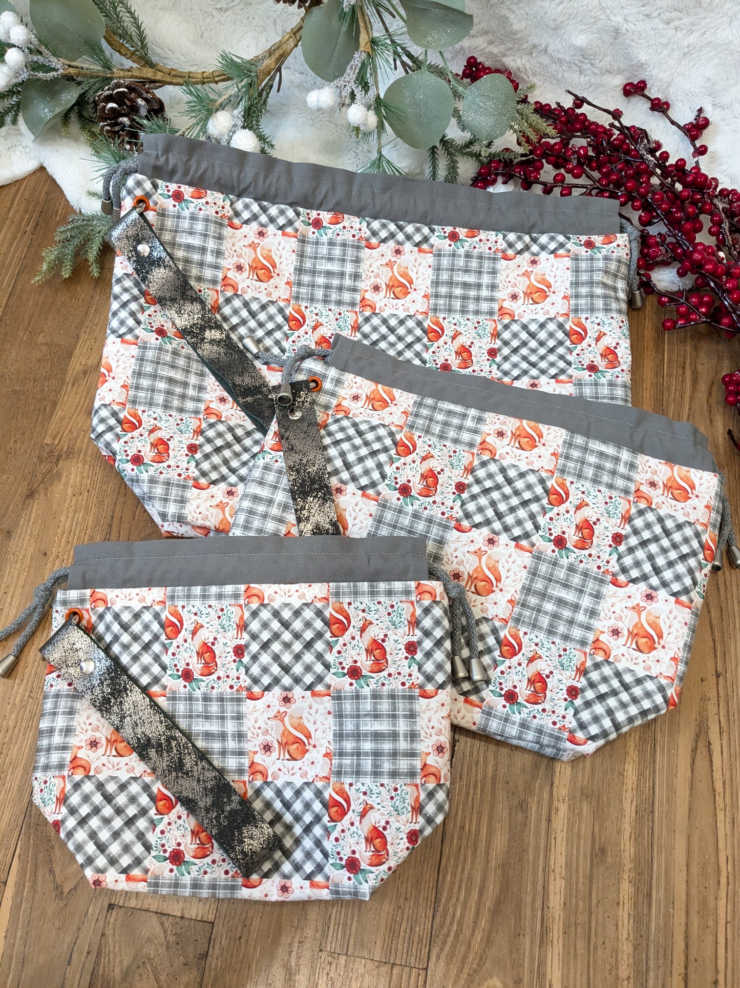 Sac à projet Basic "Patchwork et renards"