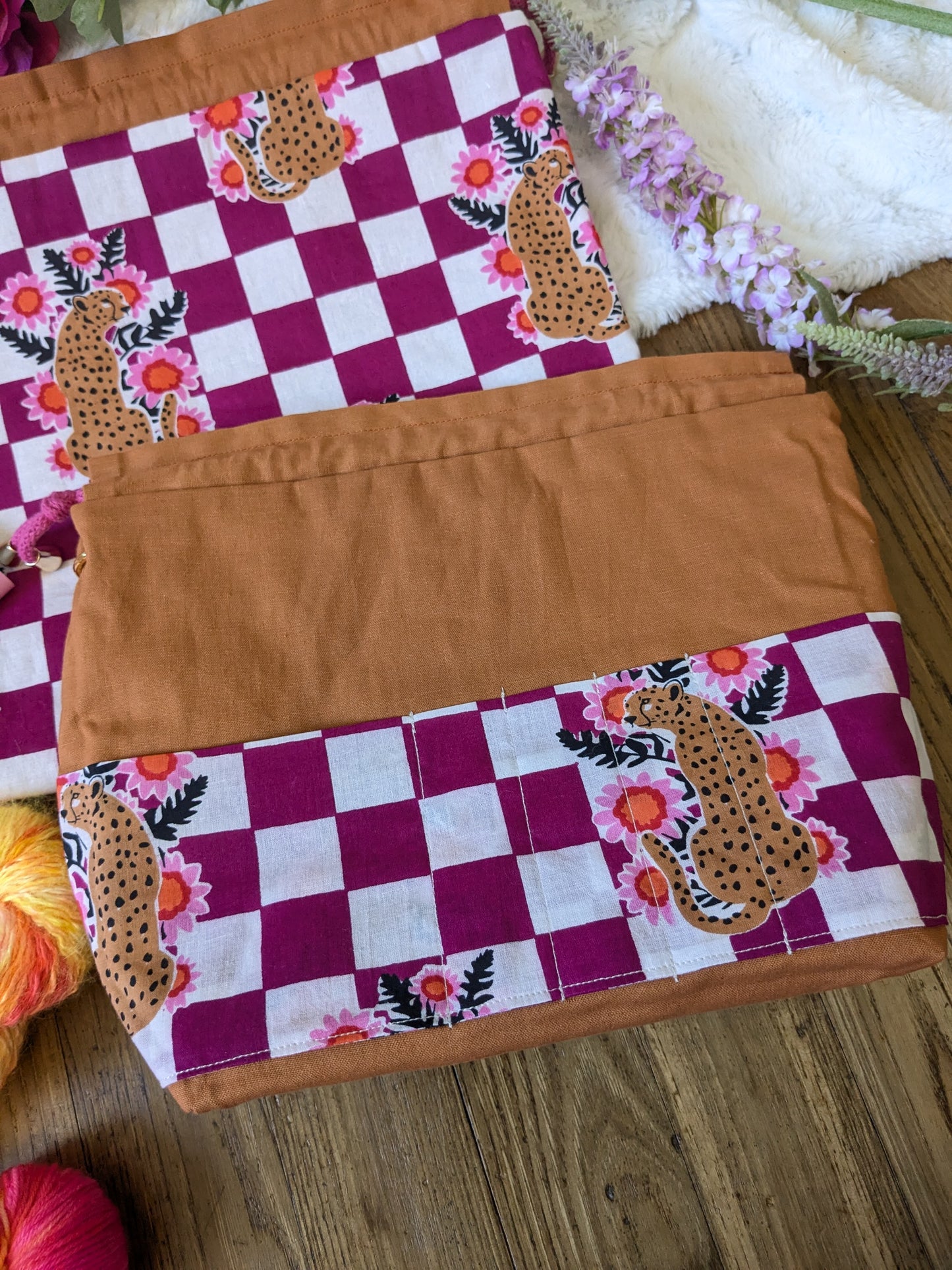 Sac à projet "Guépards et carreaux"