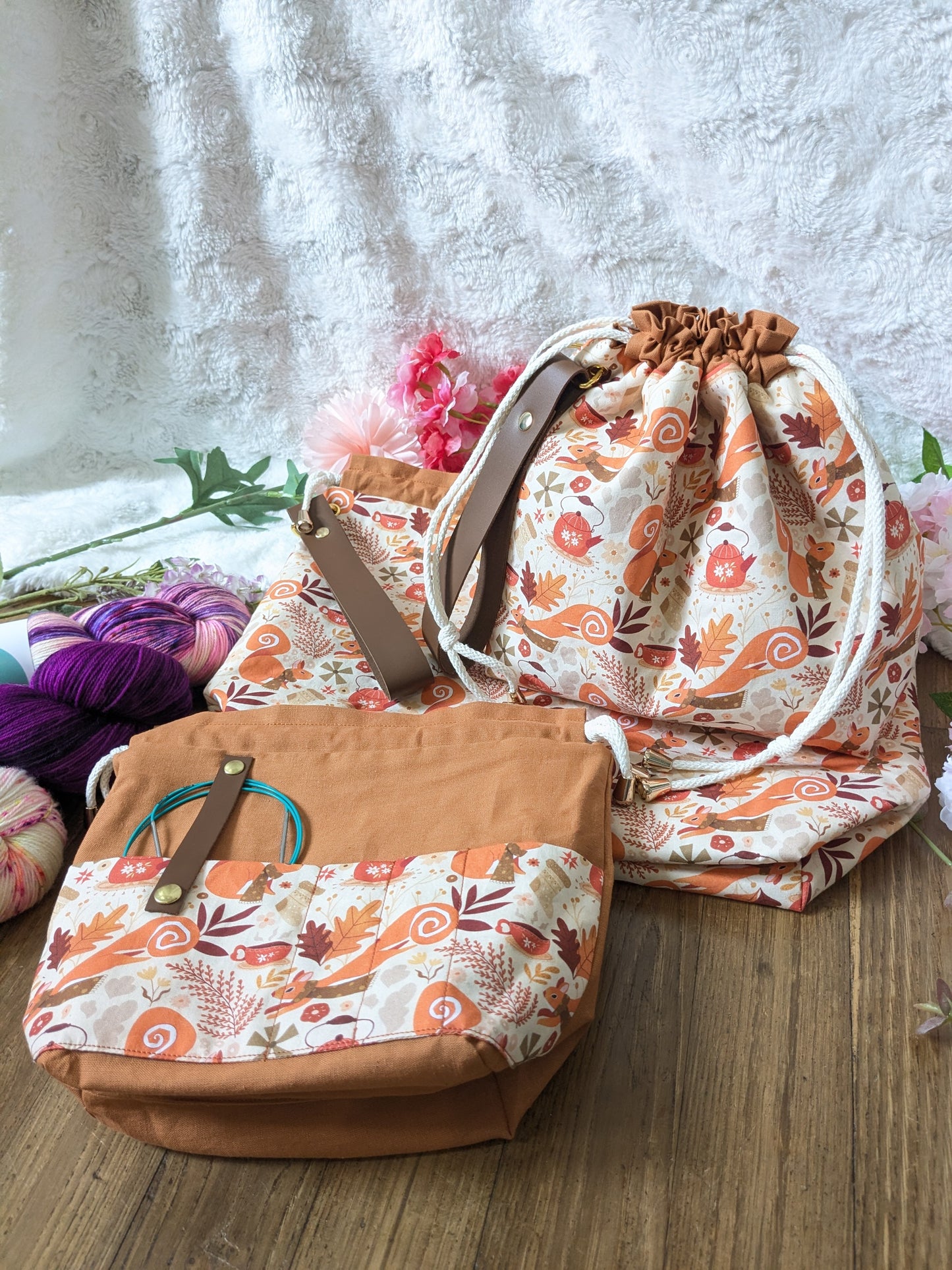 Sac à projet Basic "Écureuils frileux" imprimé par Lixy Illustration