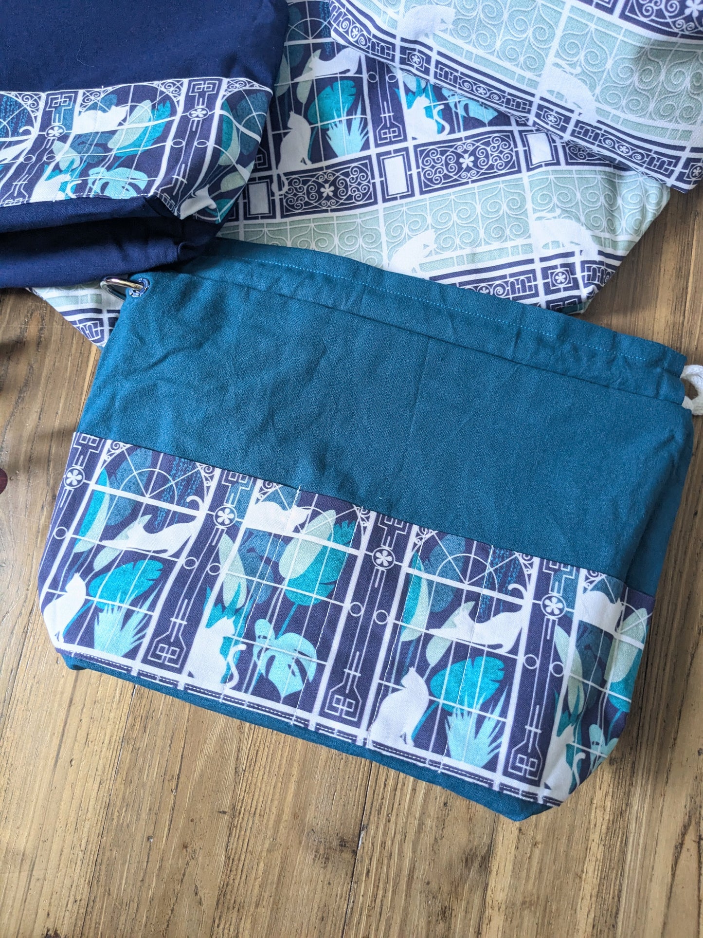 Sac à projet Basic "Chats au jardin d'hiver"