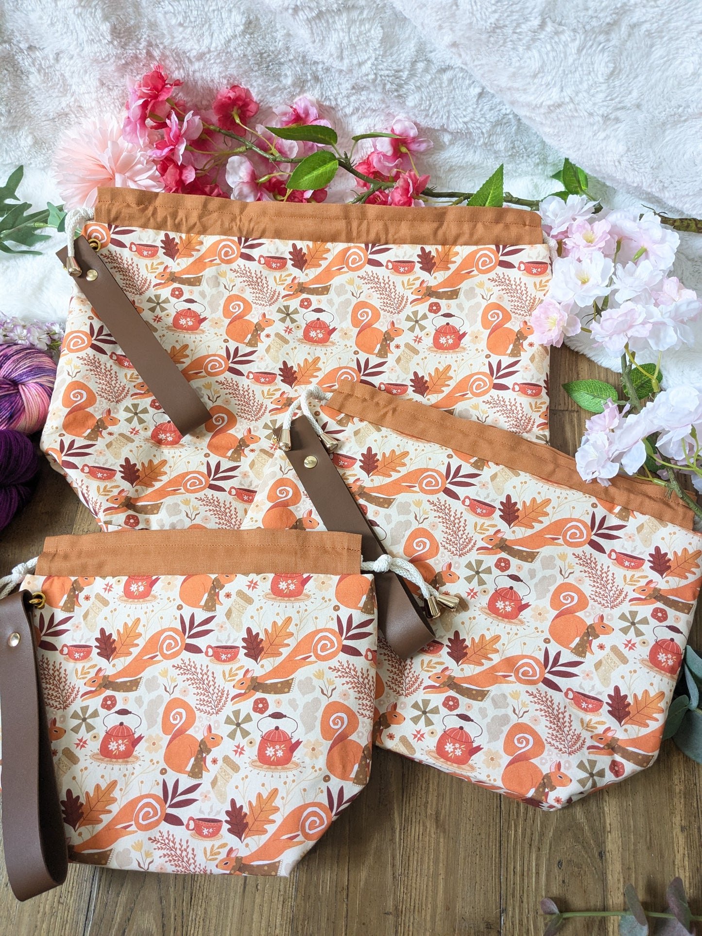 Sac à projet Basic "Écureuils frileux" imprimé par Lixy Illustration