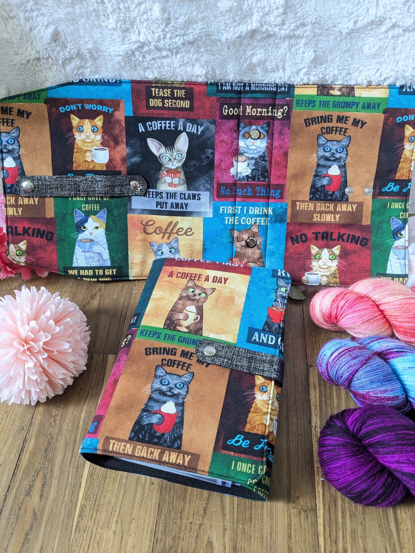 Classeur à aiguilles "Cats and coffee" (classeur complet = couverture + structure ⚠️)