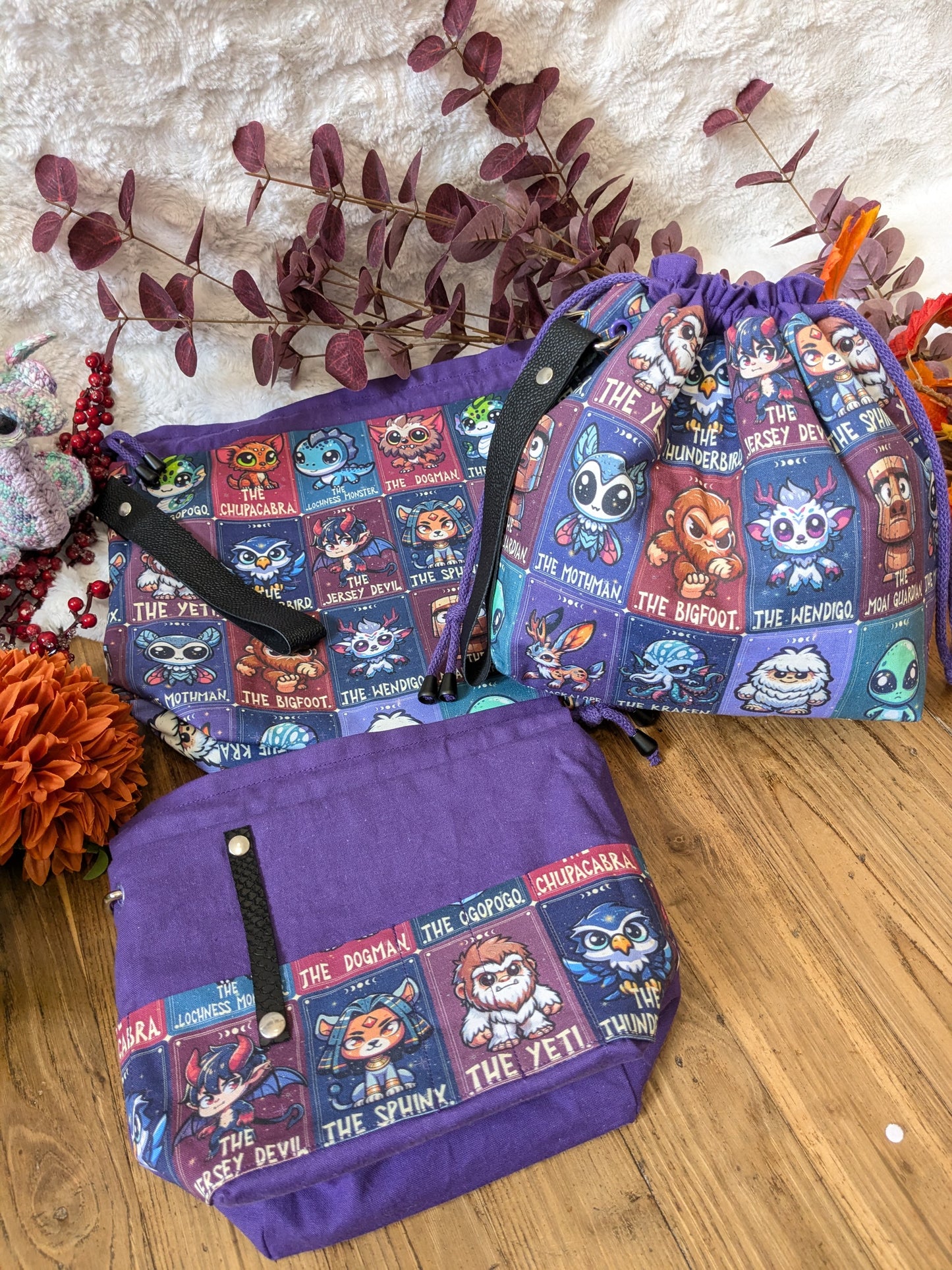 Sac à projet "Cute cryptids"