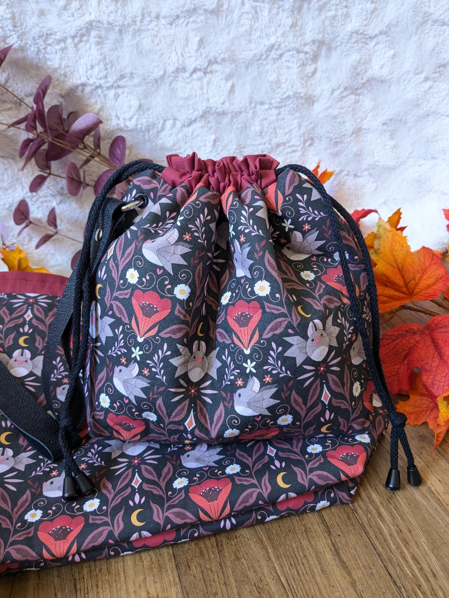 Sac à projet "Little bat" imprimé Lixy illustration