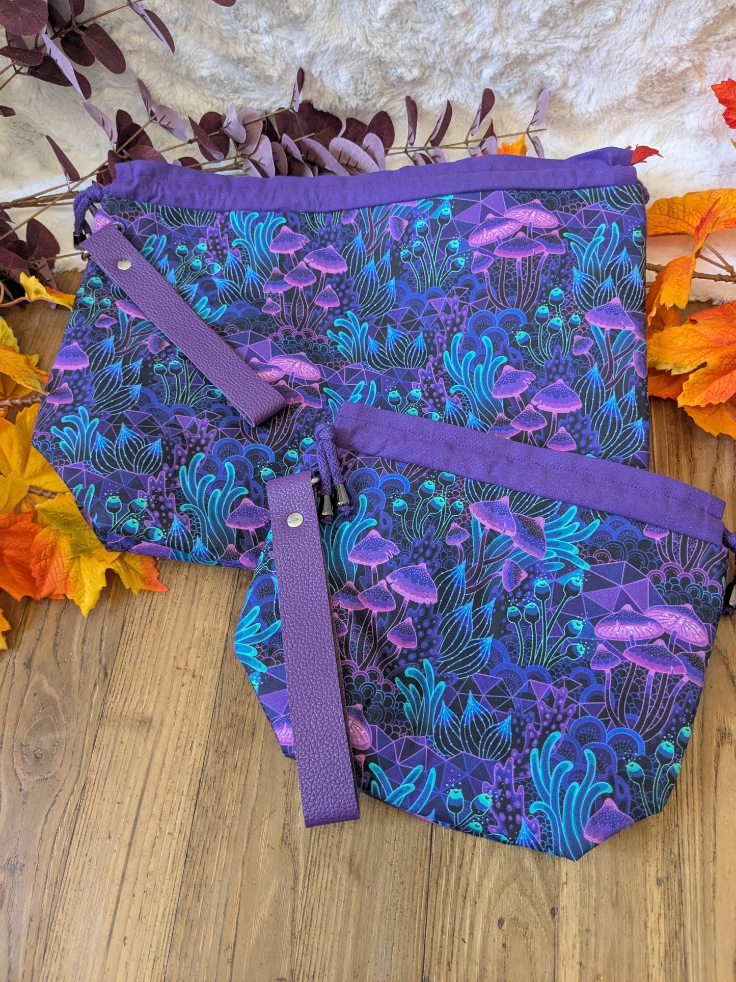 Sac à projet "Néon champignons"