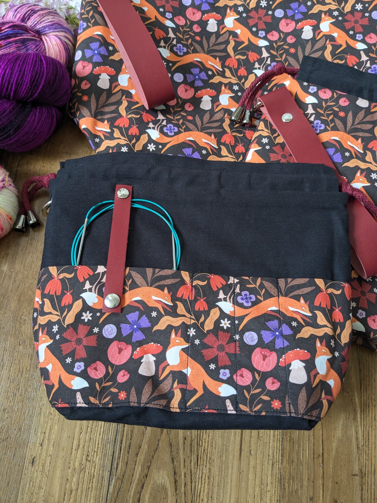 Sac à projet Basic "Renards joueurs" imprimé par Lixy Illustration