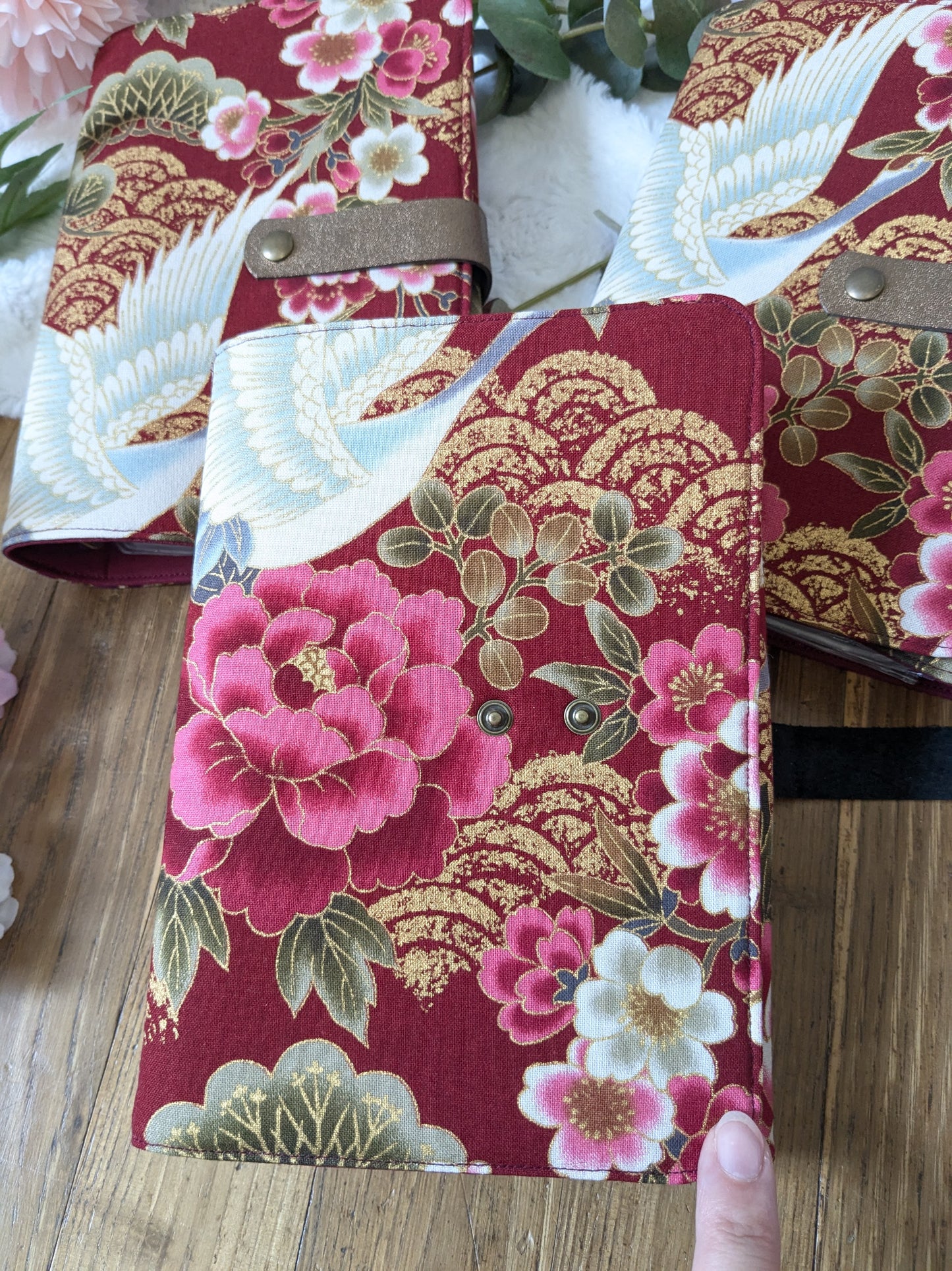 Classeur à aiguilles "Grues et fleurs" (classeur complet = couverture + structure ⚠️)