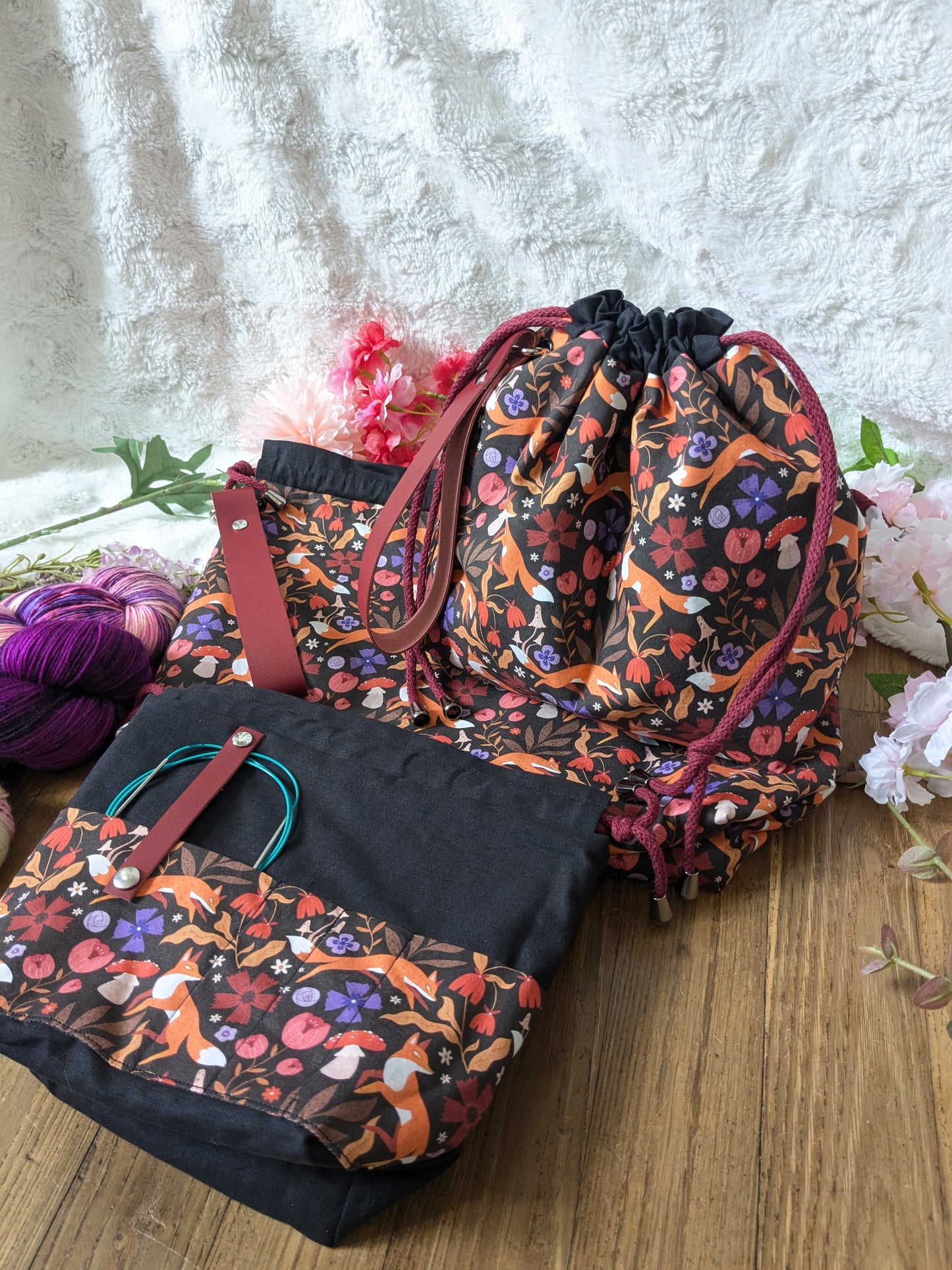 Sac à projet Basic "Renards joueurs" imprimé par Lixy Illustration