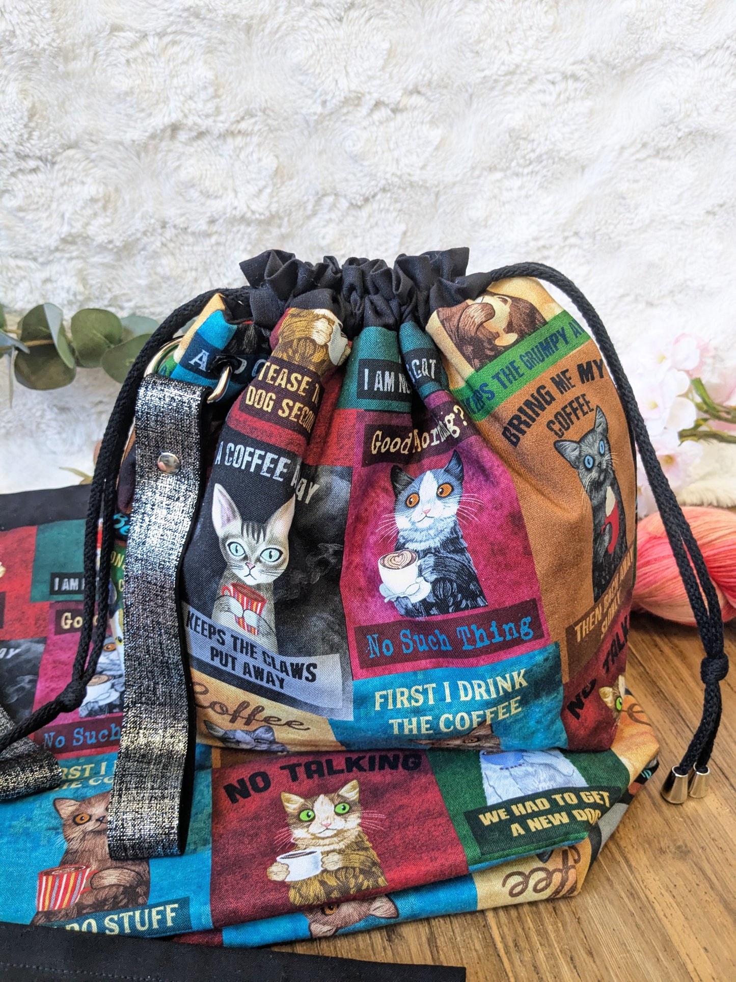Sac à projet Basic "Cats and coffee"