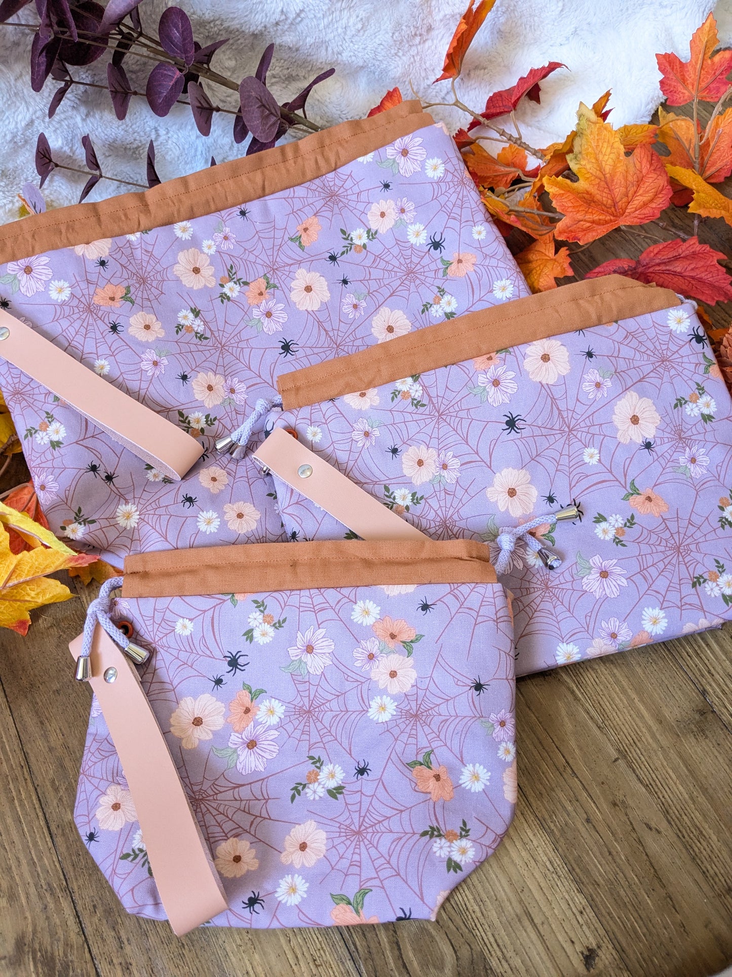 Sac à projet "Spiders and flower"