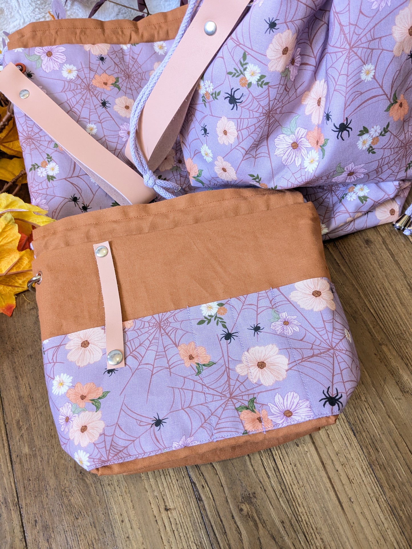 Sac à projet "Spiders and flower"