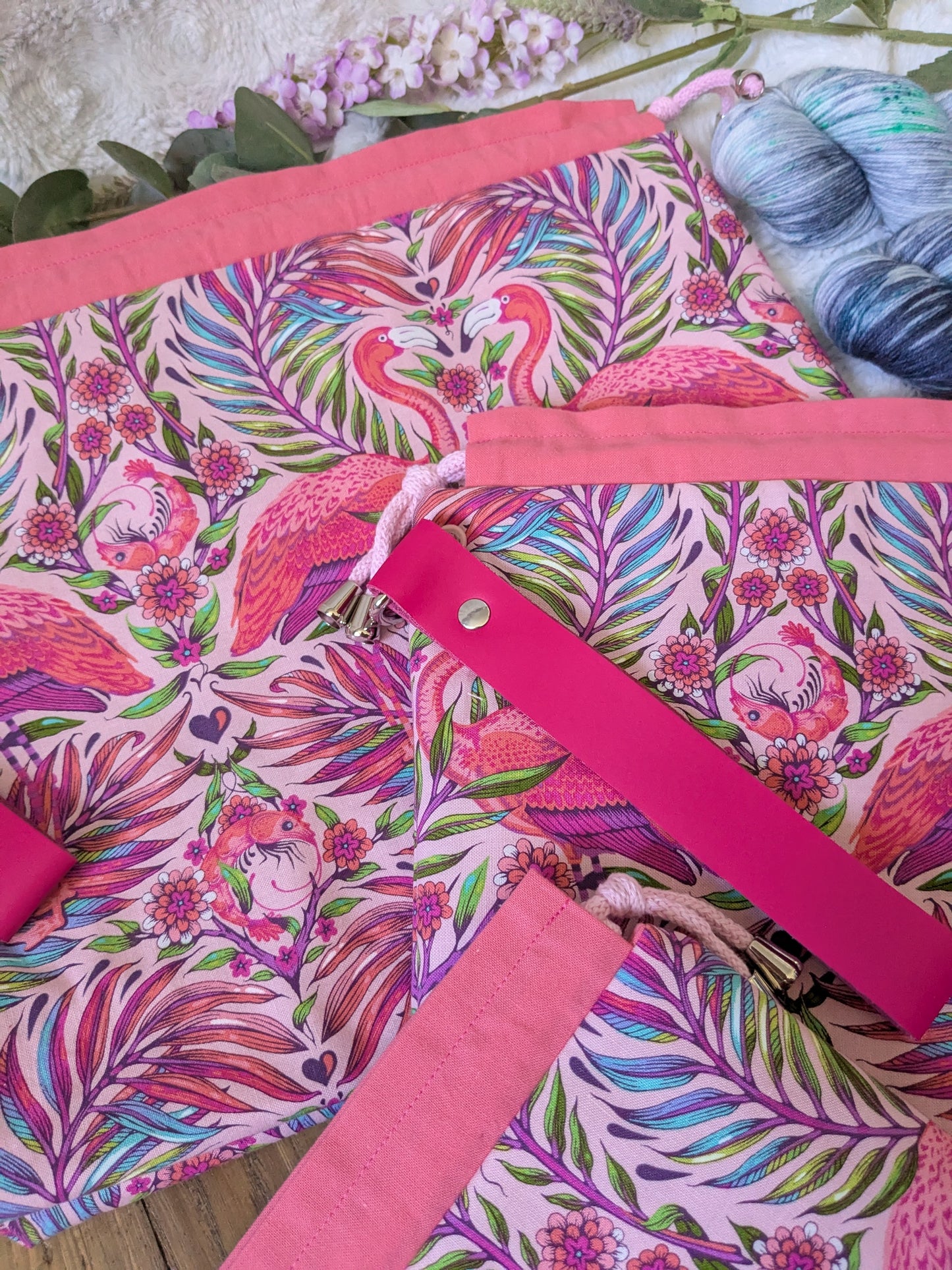 Sac à projet "Flamands roses"