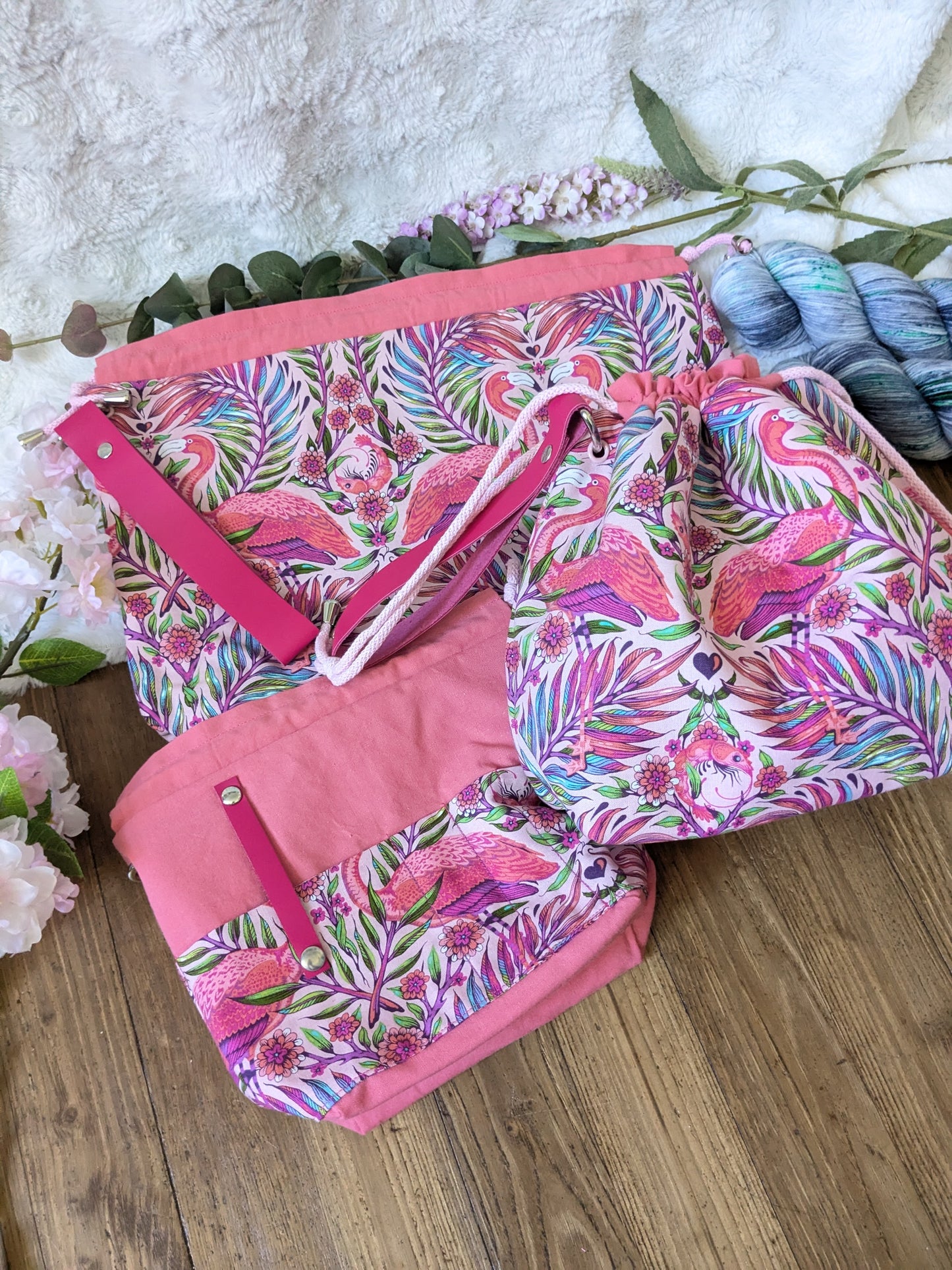 Sac à projet "Flamands roses"