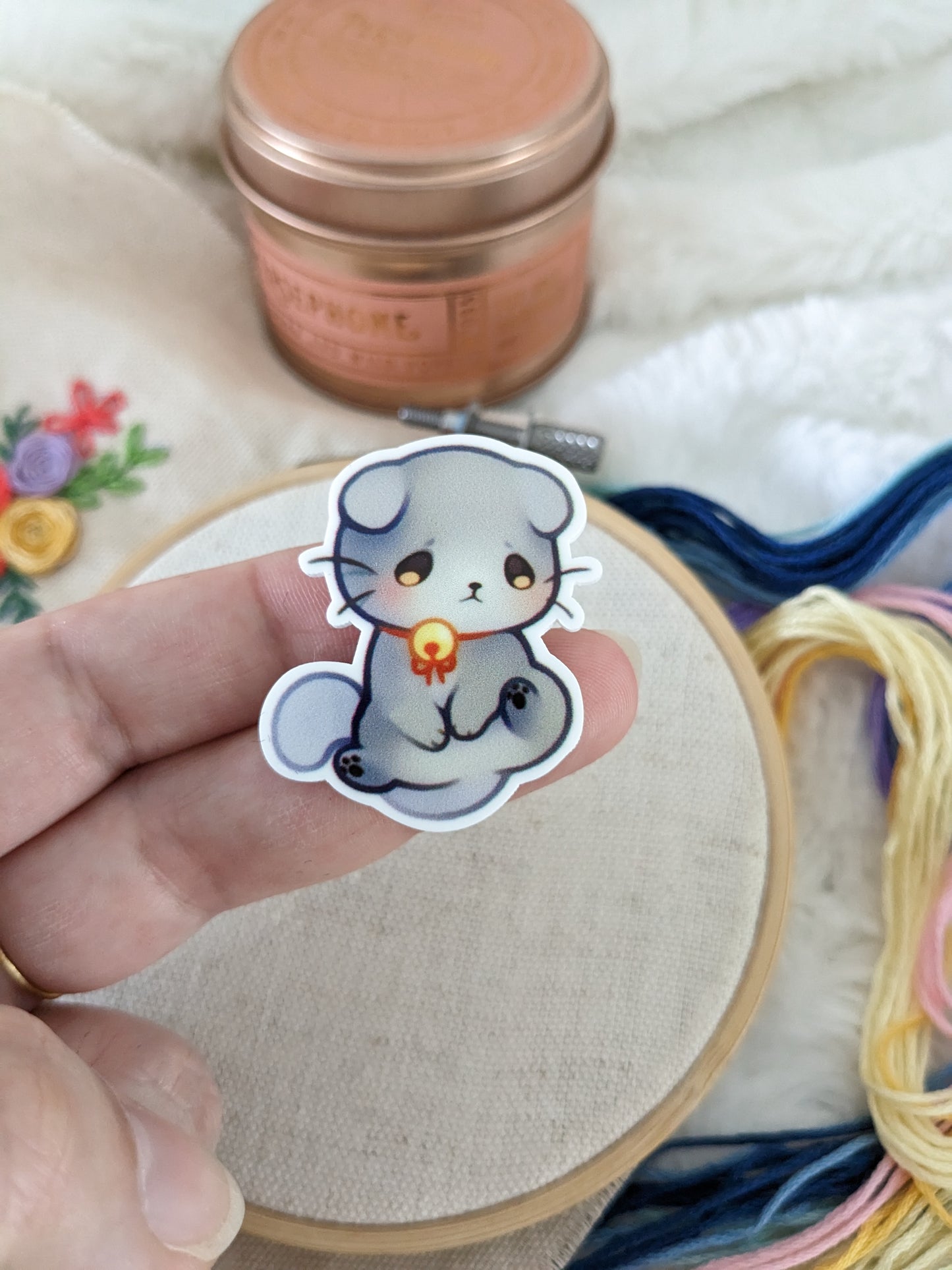 Magnetic needle holder / needle minder "Starlight", "Sad cat" or "Crochet"