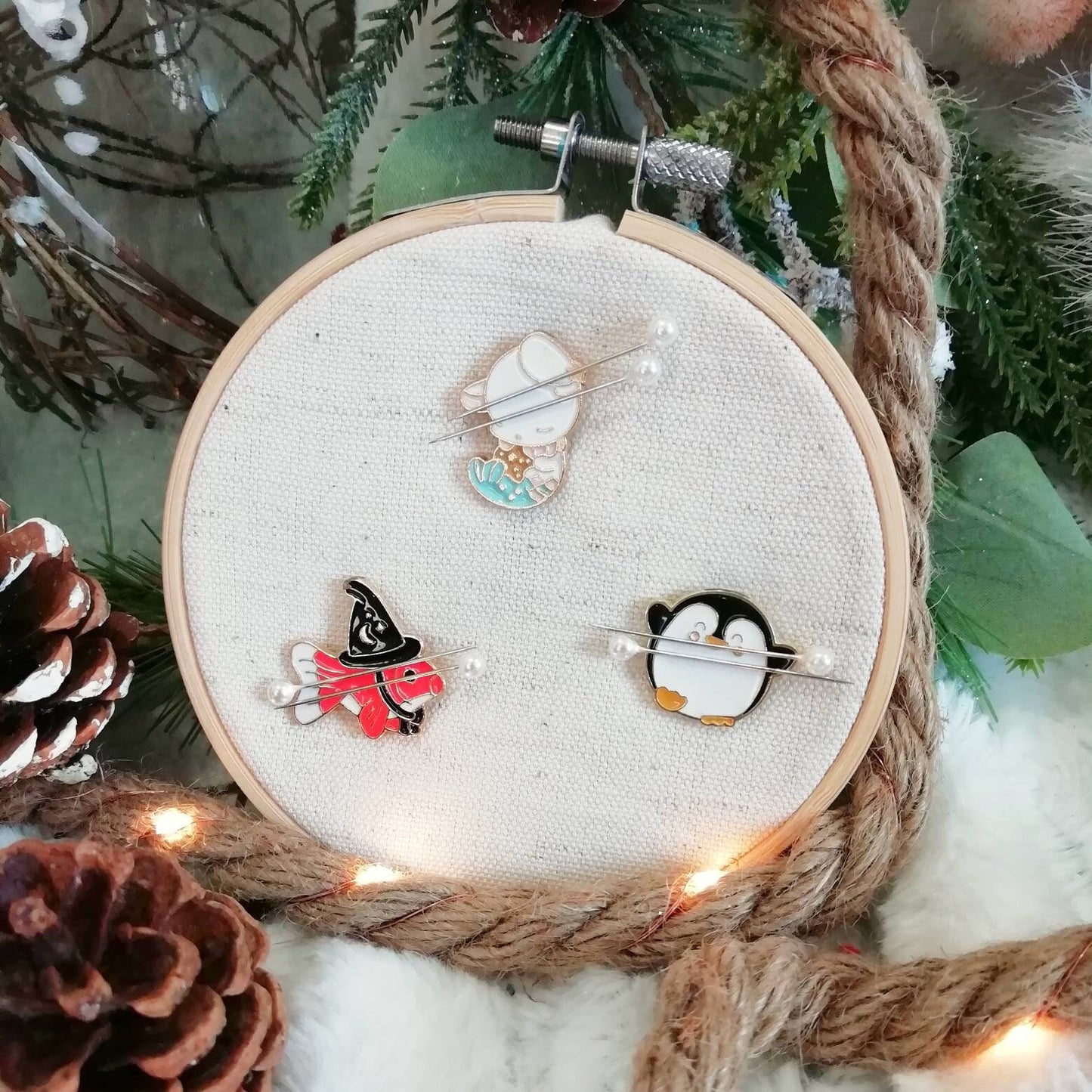 Magnetic needle holder / needle minder "Penguin", "Wizard fish", "Mermaid rabbit"